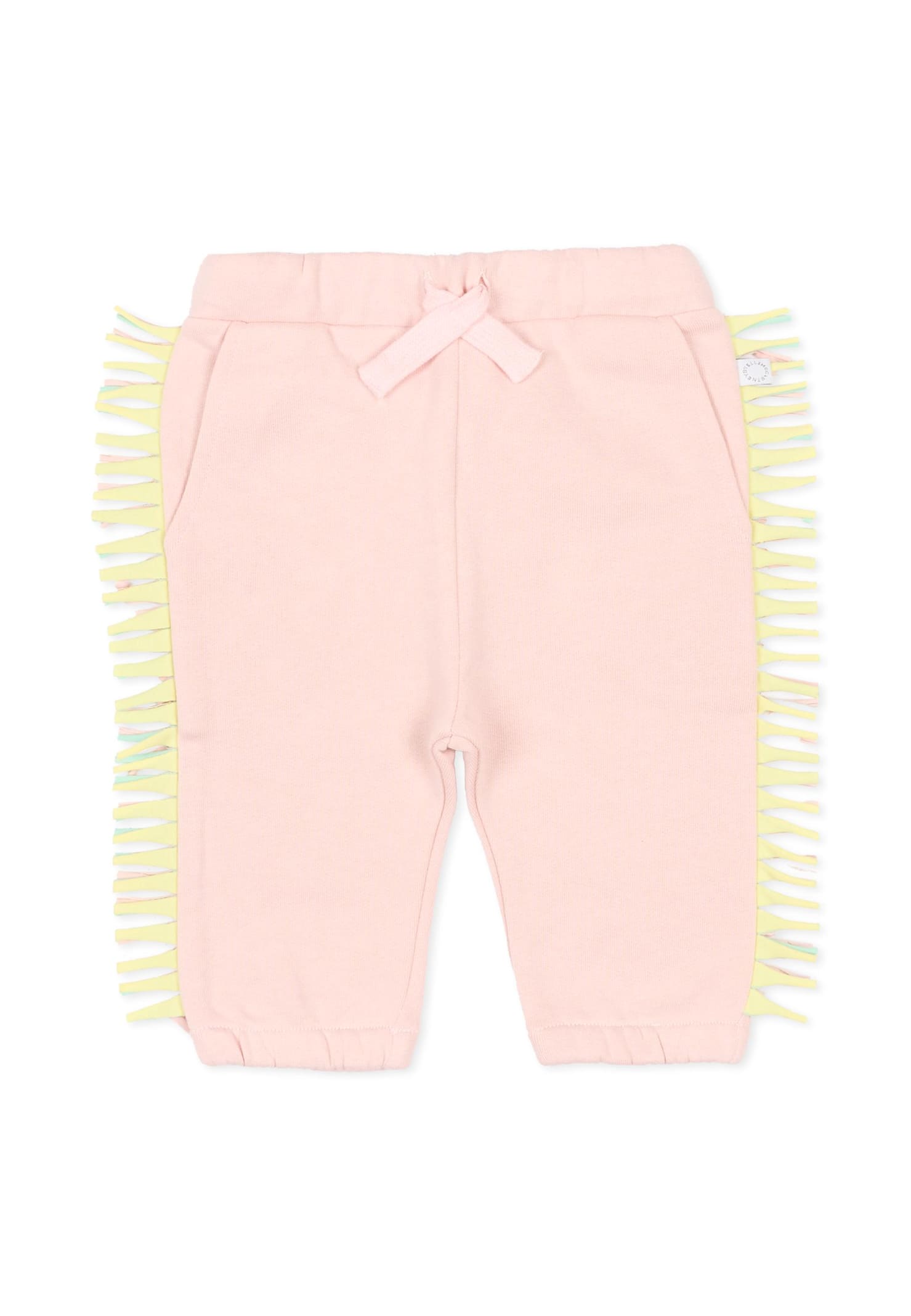Stella Mccartney Pink Fringed Pants For Baby Girl In Pink