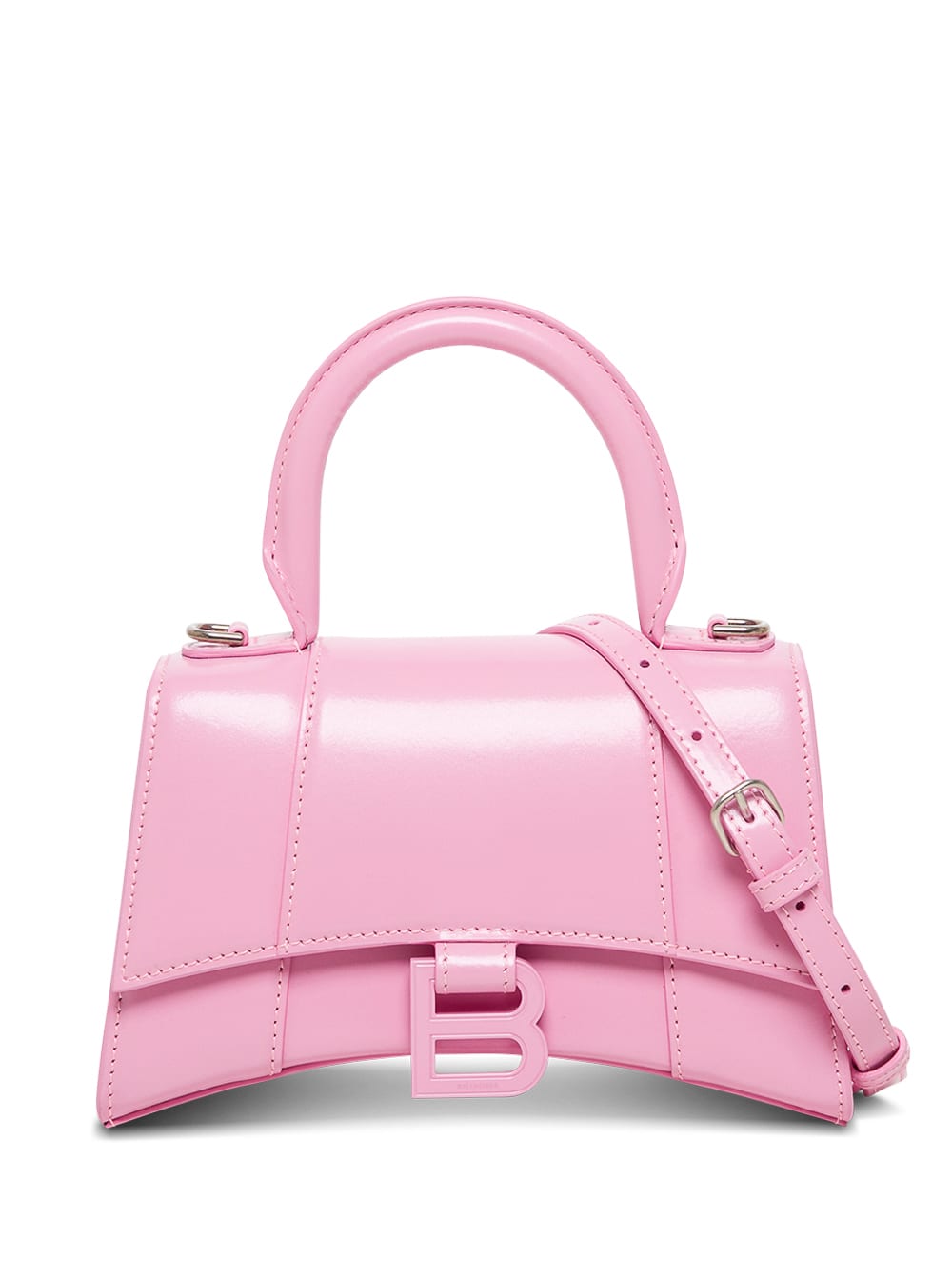 Balenciaga Hourglass Crossbody Bag In Pink Leather
