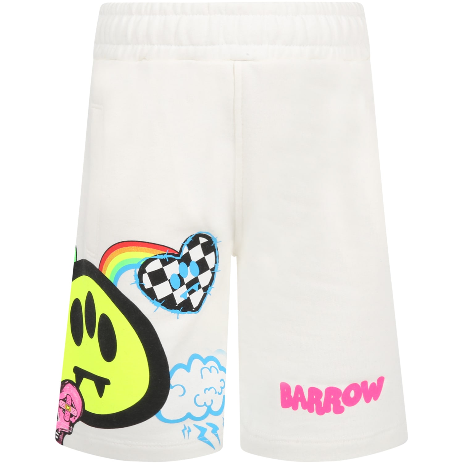 Barrow White Short For Kids With Prints