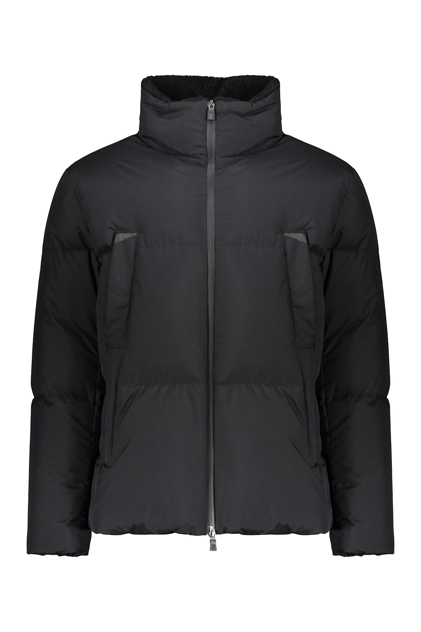 Herno Stand-collar Zip-up Jacket In Black