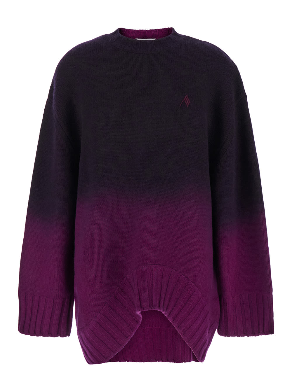 Shop Attico Purple Shade Oversize Sweater In Wool And Cashmere Woman In Bordeaux