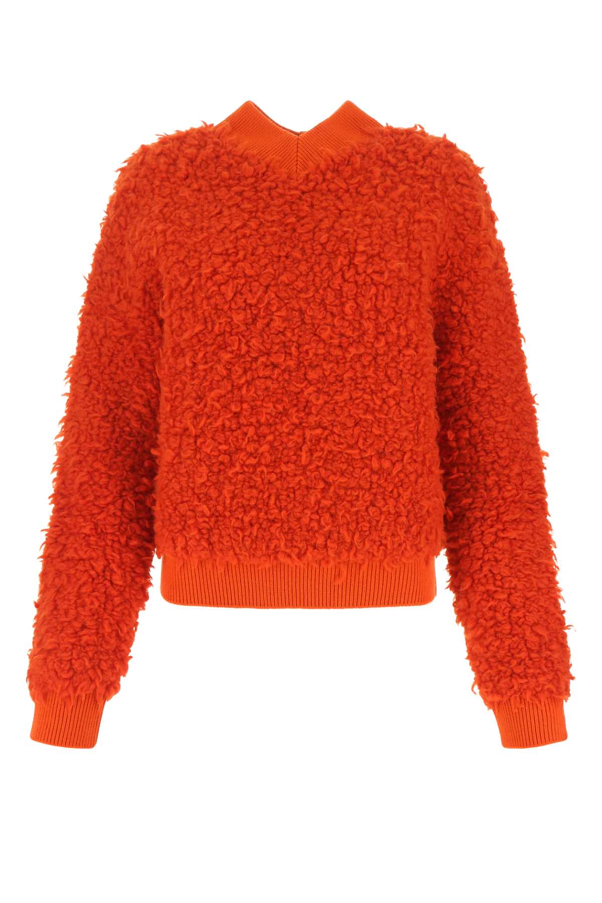 Shop Bottega Veneta Red Boucle Sweater In 6022