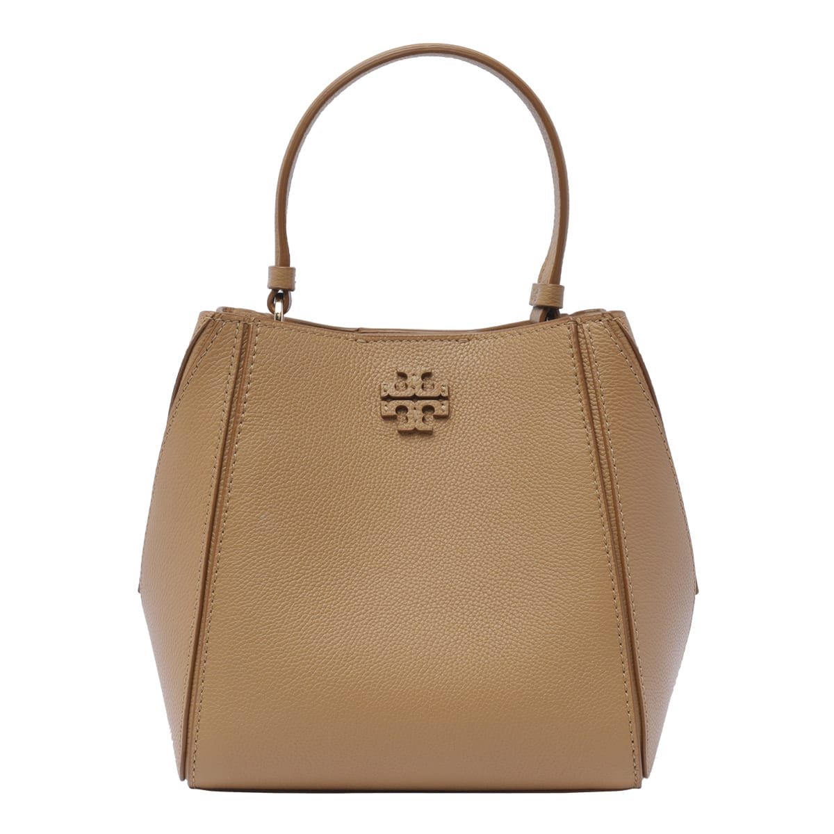 Shop Tory Burch Small Mccgraw Bucket Bag In Brown