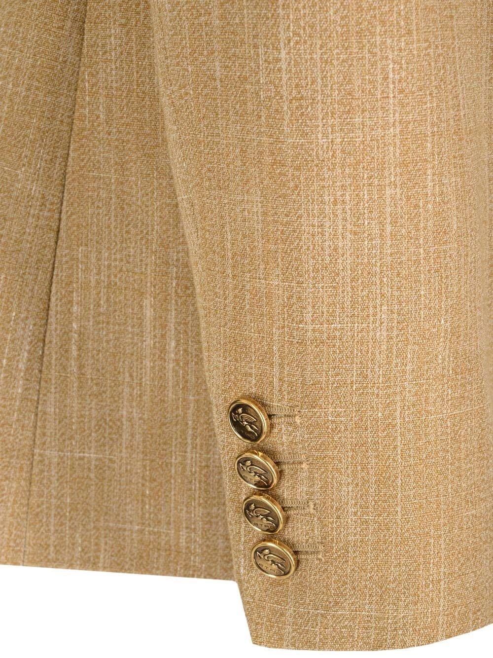 Etro Slub-texture Double-breasted Tailored Blazer