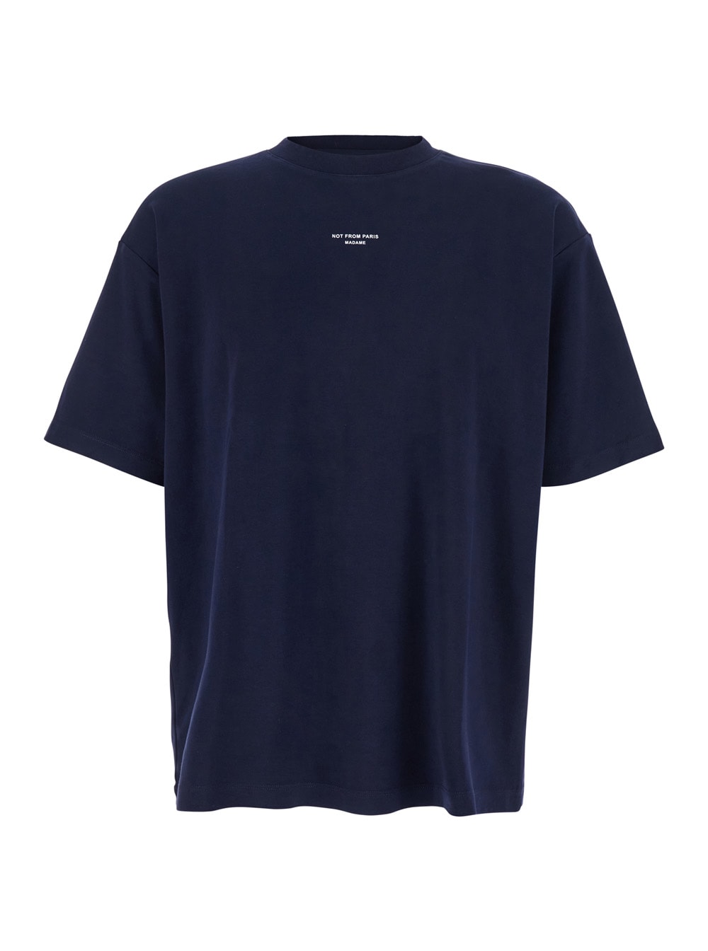 le T-shirt Slogan Classique Blue Crewneck T-shirt With Slogan Print Detail On The Front In Cotton Man