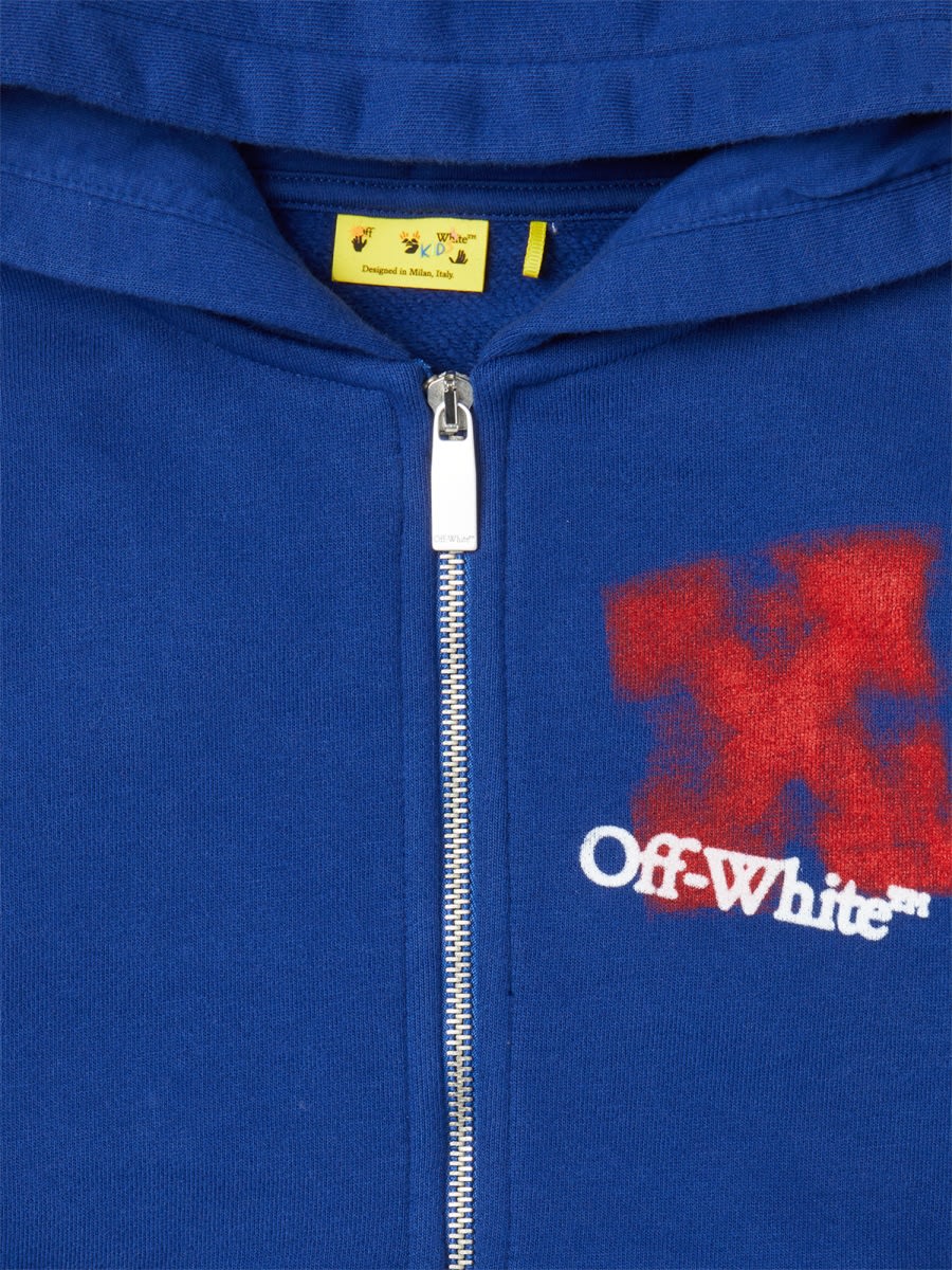Off-white Sweatshirt With Graffiti Logo In Blue