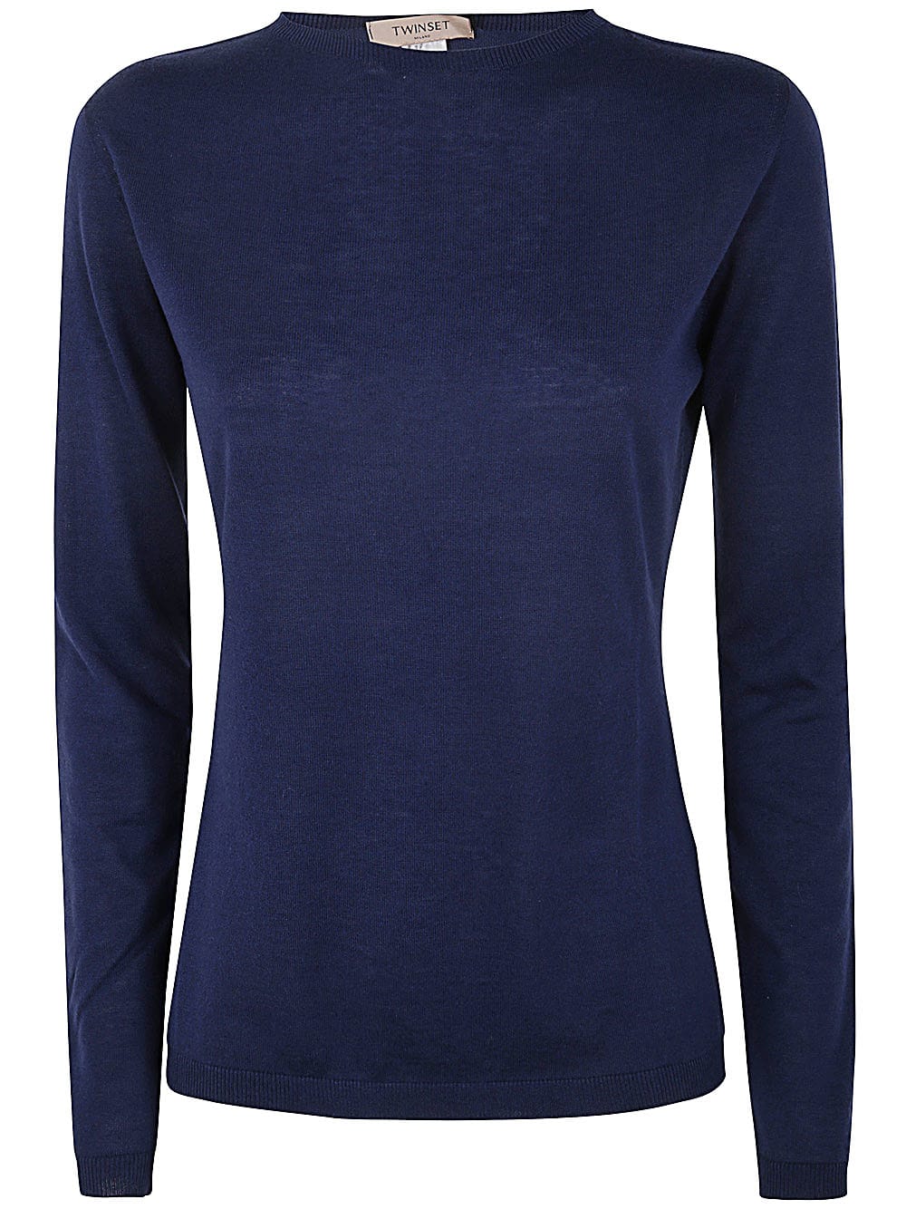 Shop Twinset Round Neck Sweater In Indigo