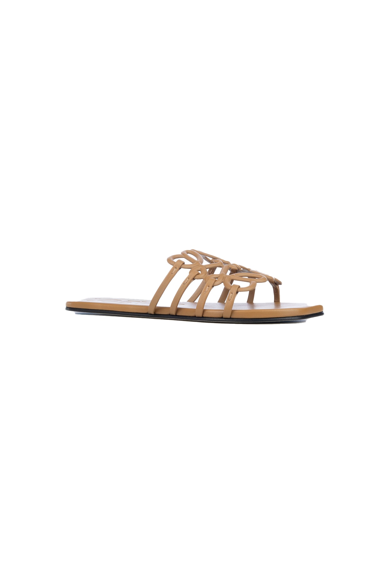 Loewe Petal Anagram Leather Sandal In Brown