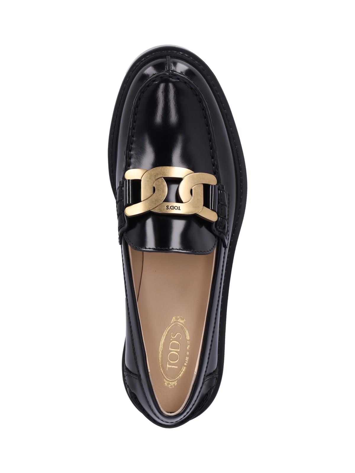 Shop Tod's Buckle Detail Loafers In Black