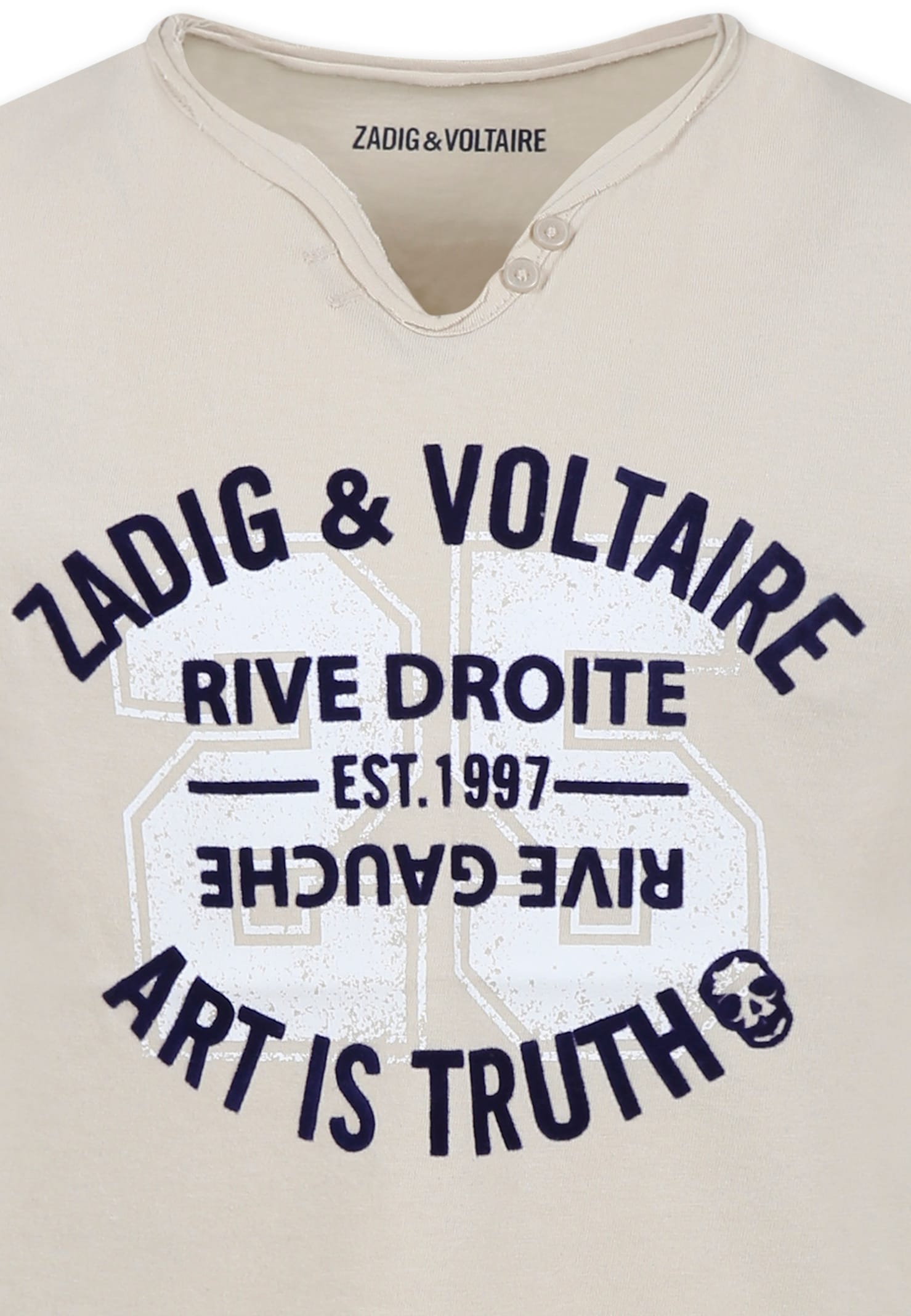 Zadig & Voltaire Ivory T-shirt For Boy With Logo In Ivory