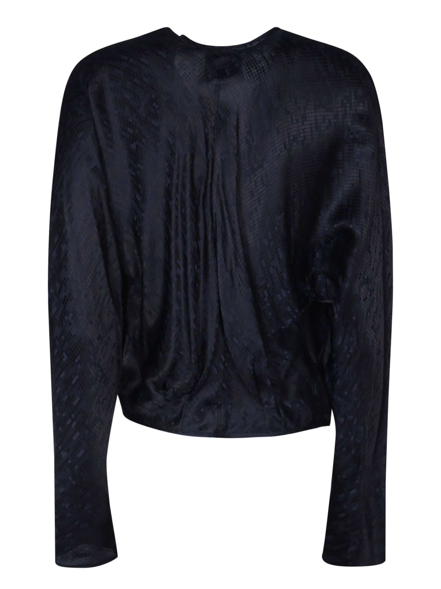 Shop Forte Forte Microdamier Blue Kimono Shirt