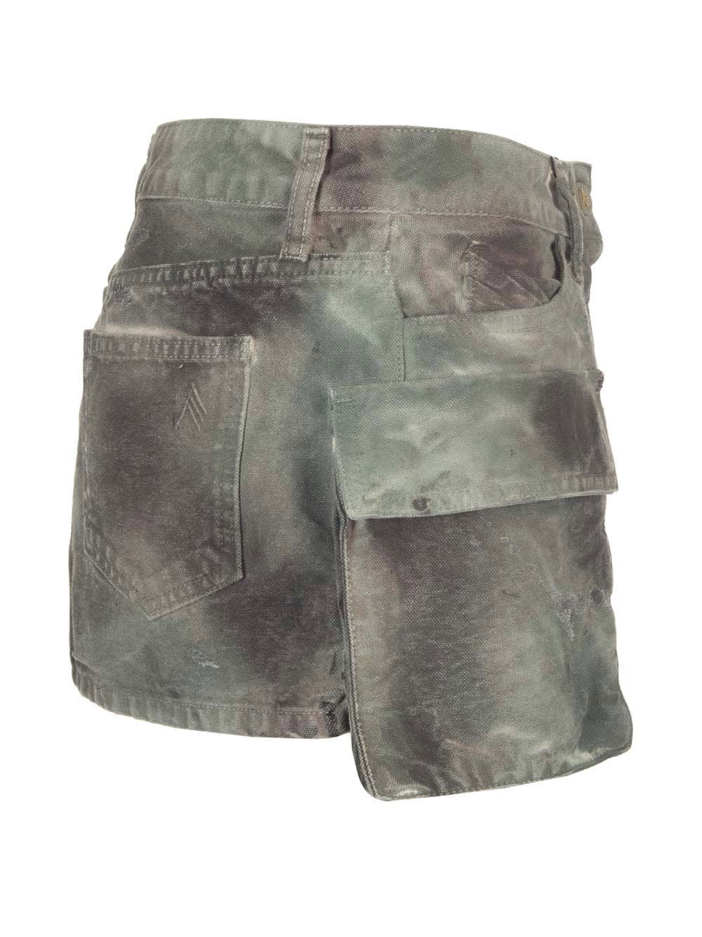 Shop Attico Camouflage Fay Mini Skirt In Green Camouflage