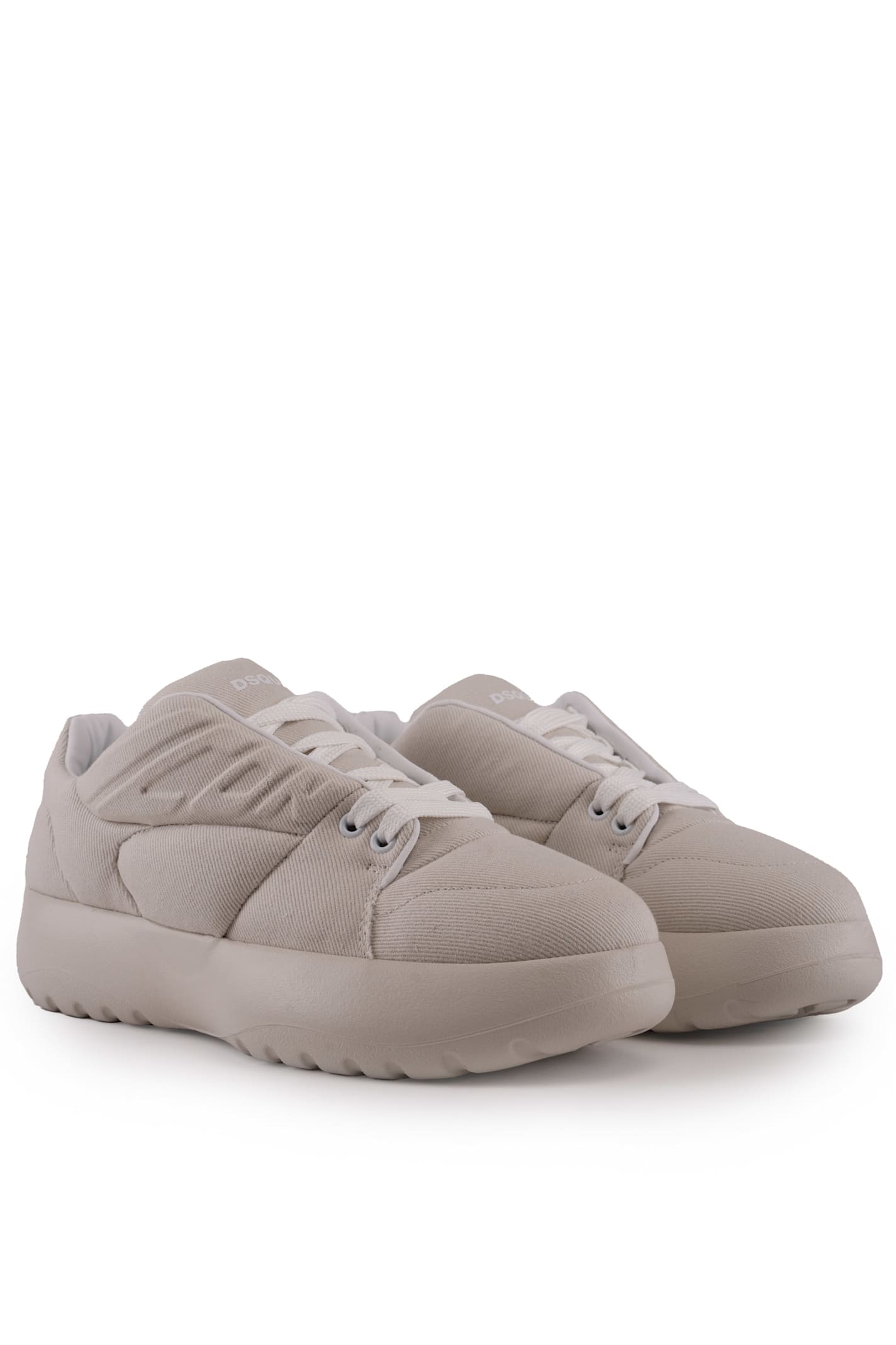 Dsquared2 Puffer Sneakers In Nude