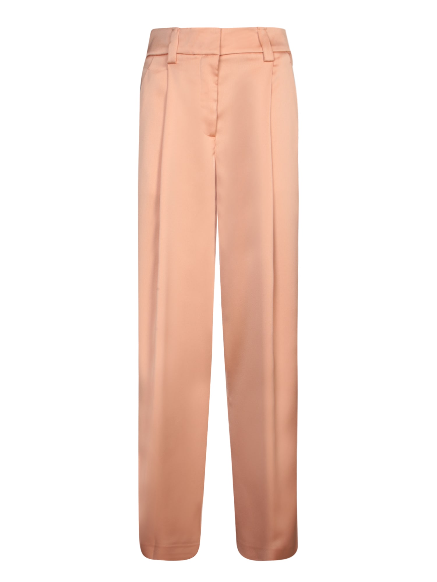 GENNY NUDE SATIN BAGGY PANTS