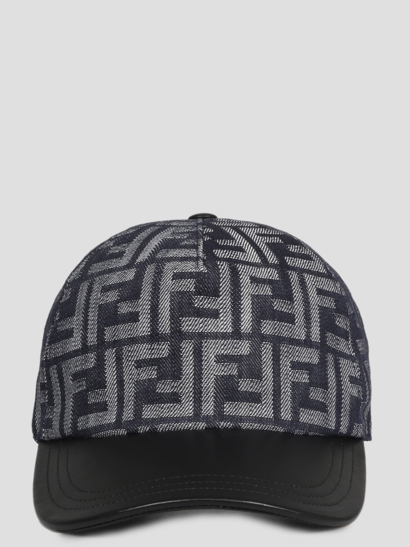 Fendi Fleece Wool Ff 3d Baseball Cap In Denim