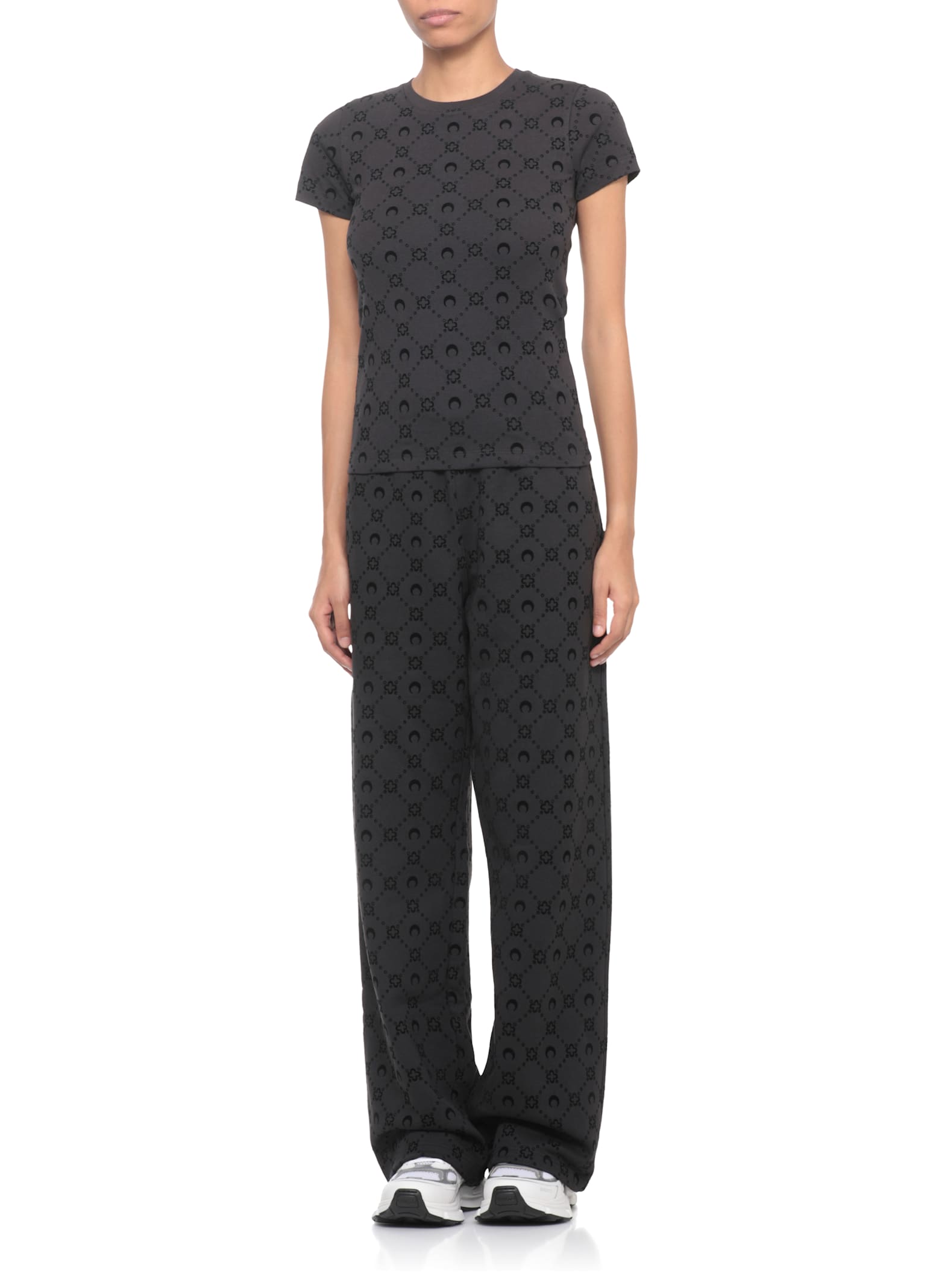 Marine Serre Moonogram T-shirt In Black