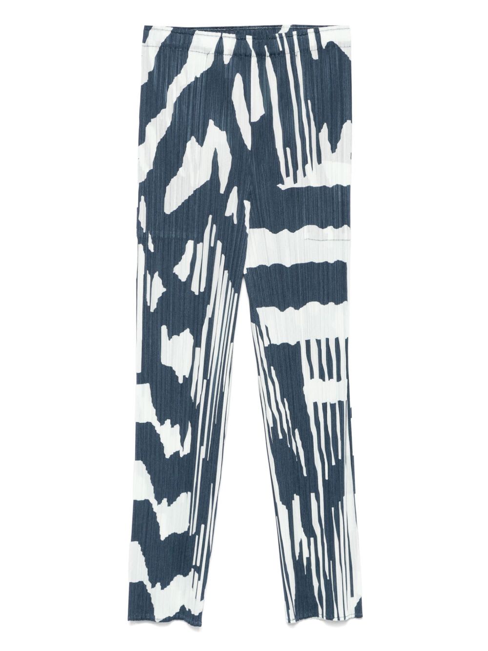 Issey Miyake Womens Grayish Navy Refraction Abstract-print Pleated Knitted Trousers In Blue