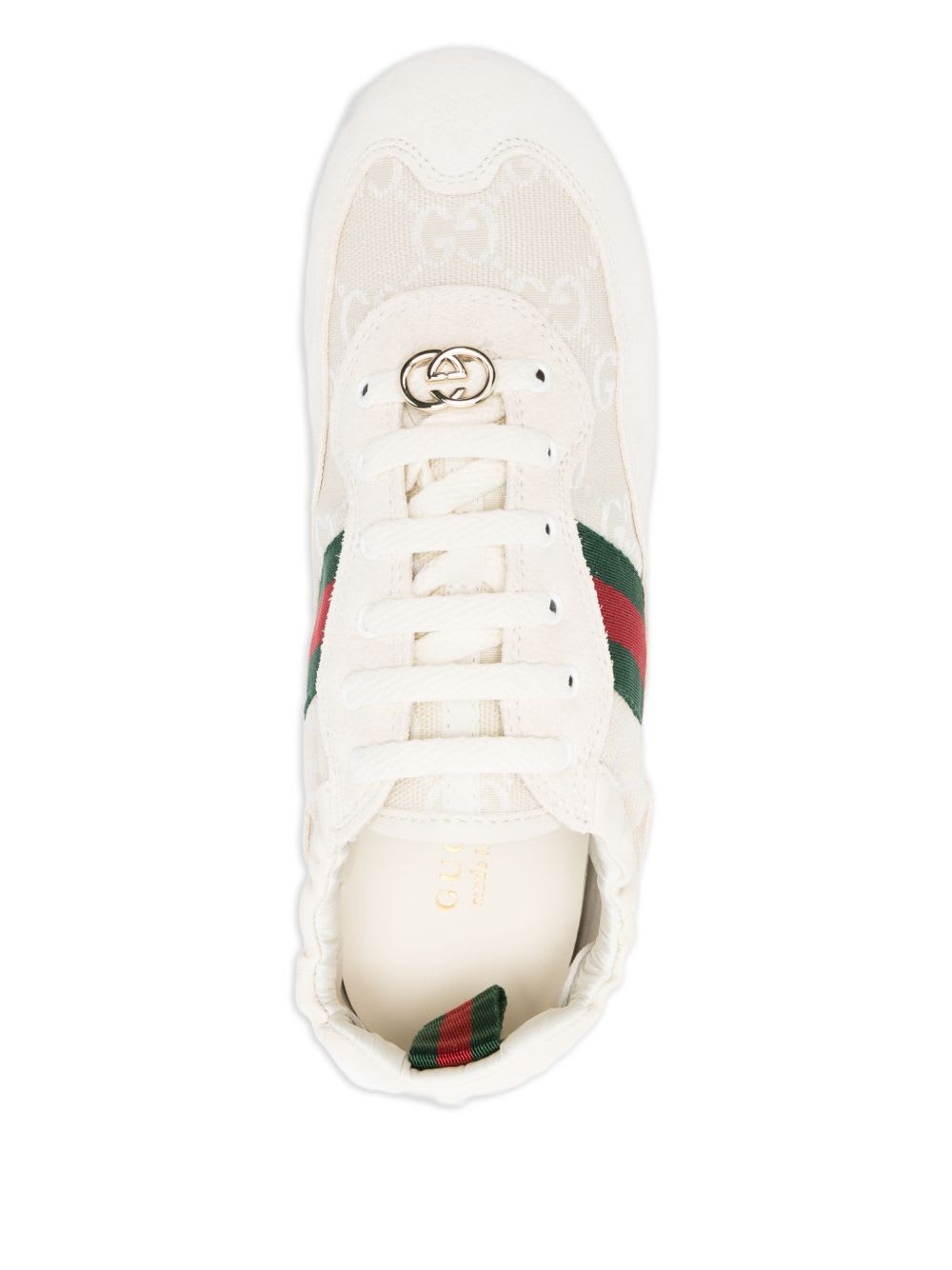 Gucci Shift Sneakers Embroidered Accents Low Top Sole In Neutral