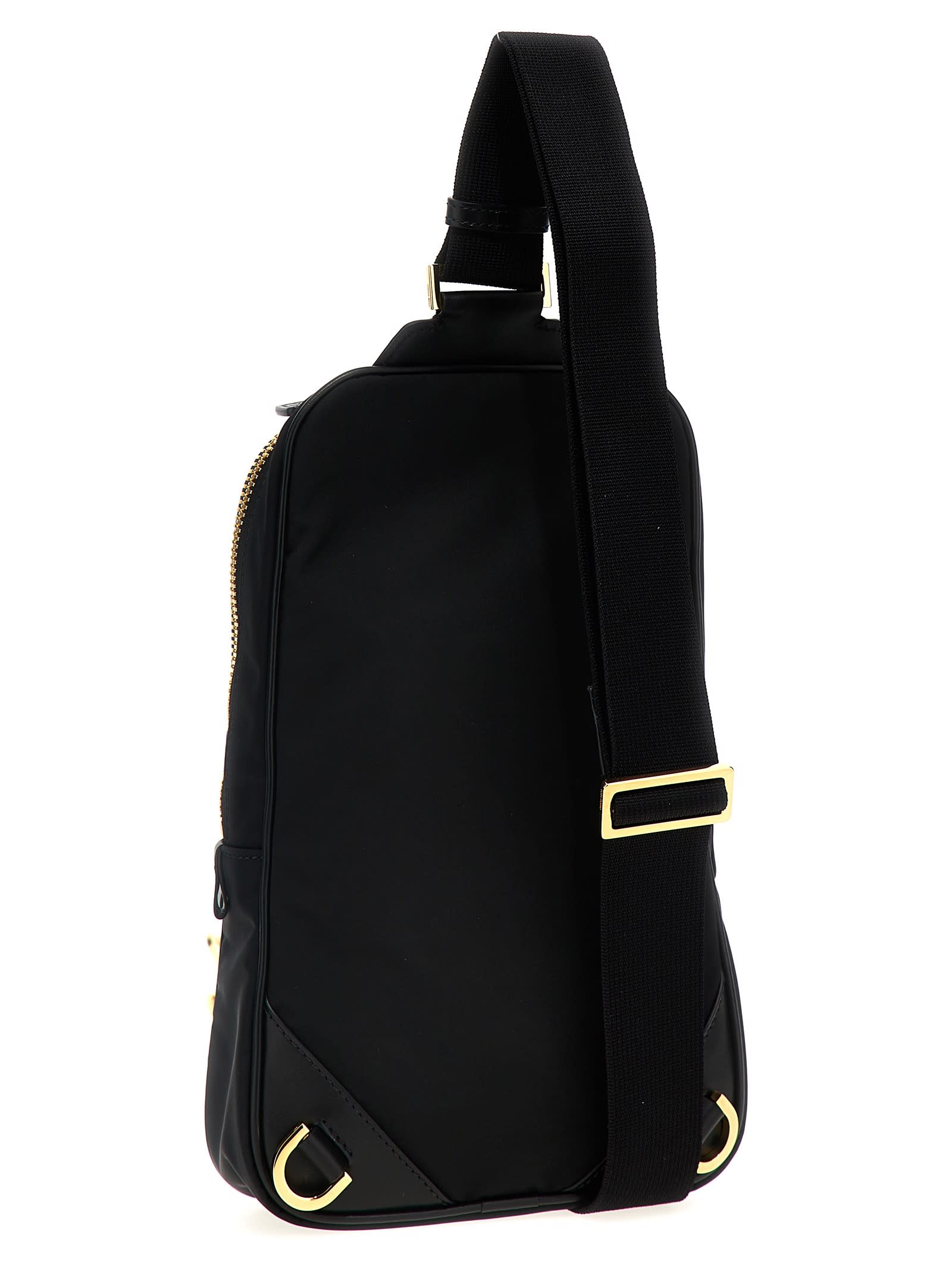 Shop Tom Ford Logo Nylon Shoulder Strap In Black