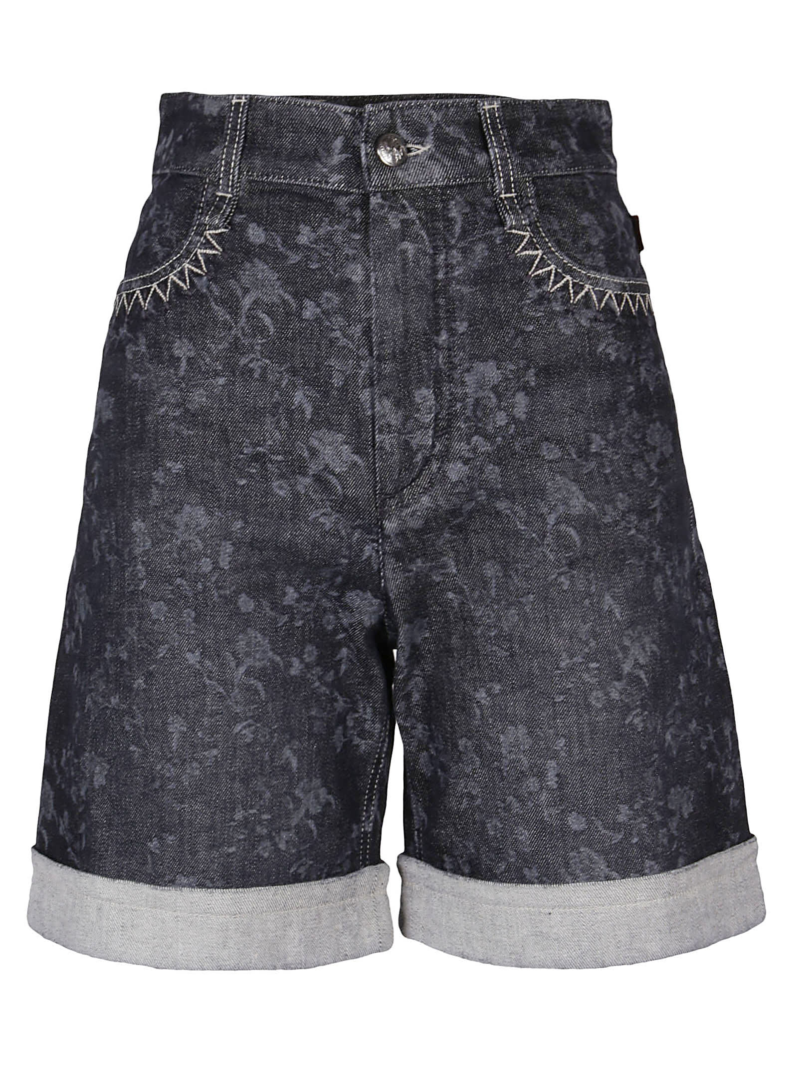 Chloé Embroidered Denim Shorts