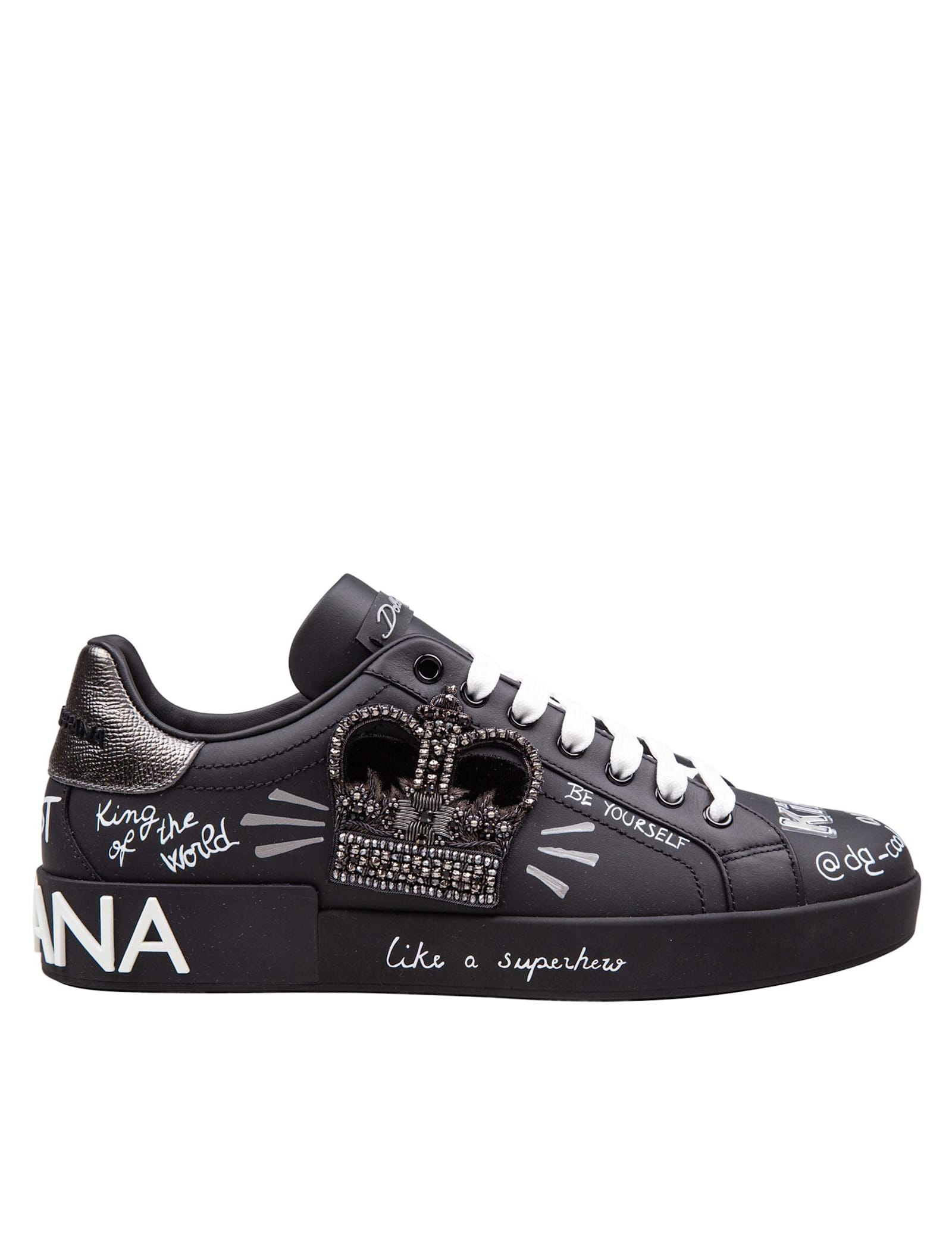 Portofino Leather Sneakers With Embroidery And Patches