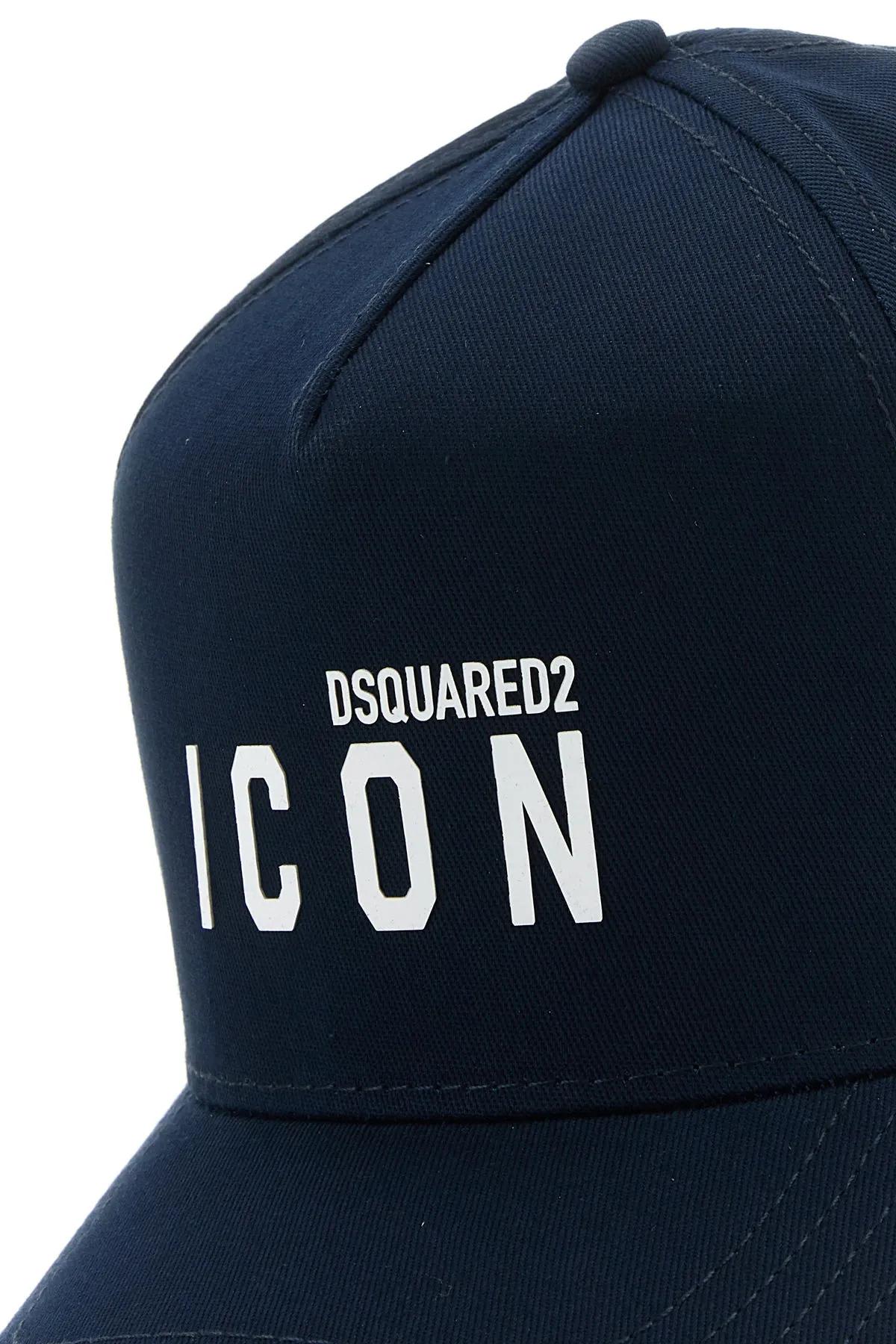 Shop Dsquared2 Midnight Blue Cotton Mini Icon Baseball Cap In Nero