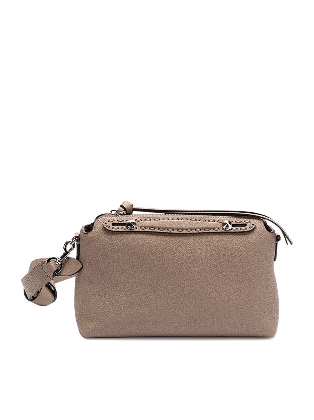 Shop Fendi By The Way Selleria Medium Shoulder Bag In Corda+palladio