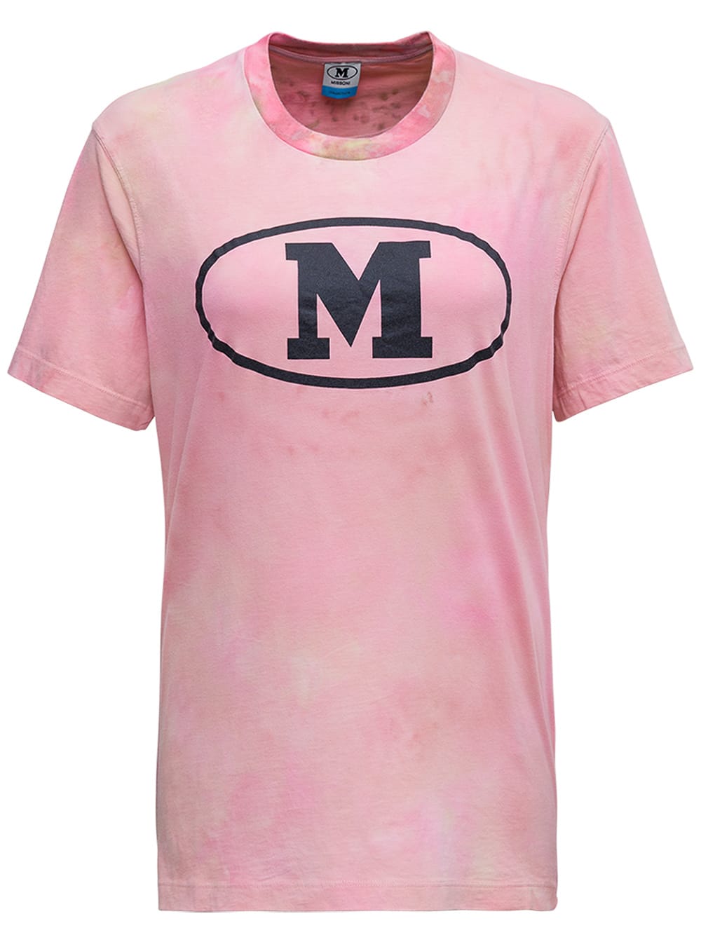 M Missoni Pink Jersey T-shirt With Logo Print