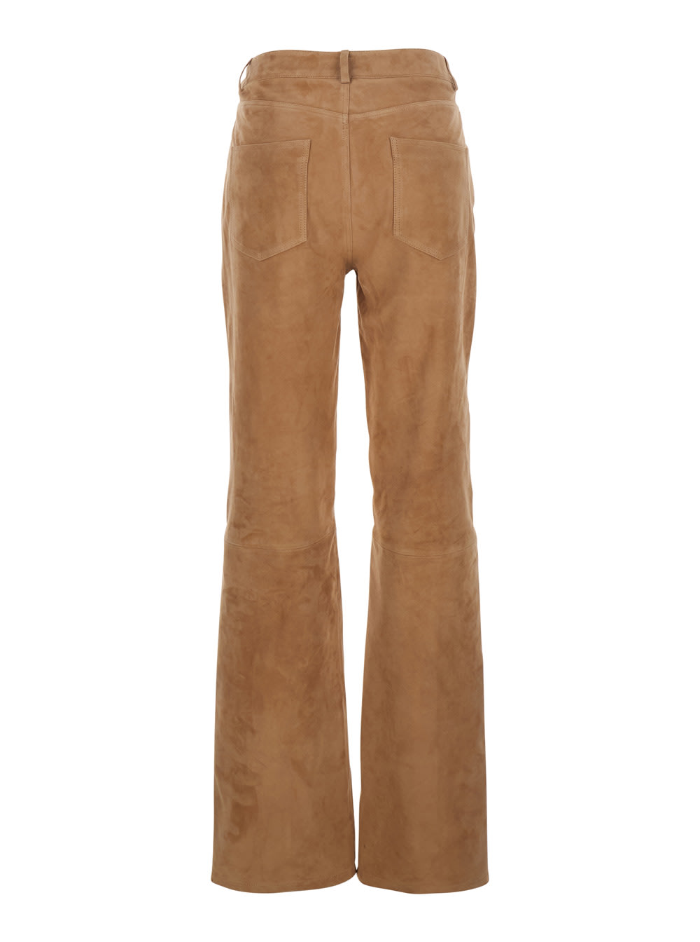 Arma Michela Beige Trousers With Belt Loop In Suede Woman In Brown
