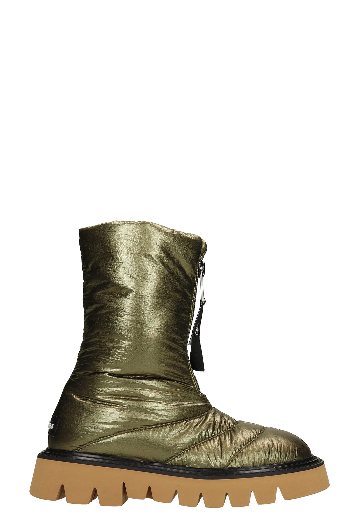 Elena Iachi Combat Boots In Green Synthetic Fibers