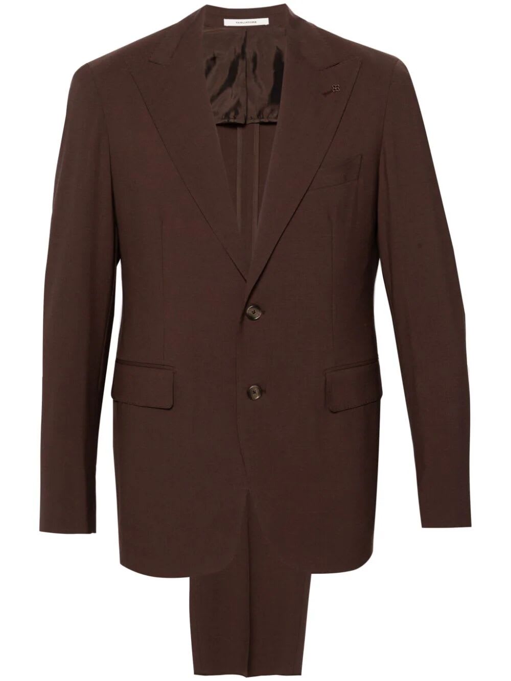 Shop Tagliatore Vesuvio Suit In Brown