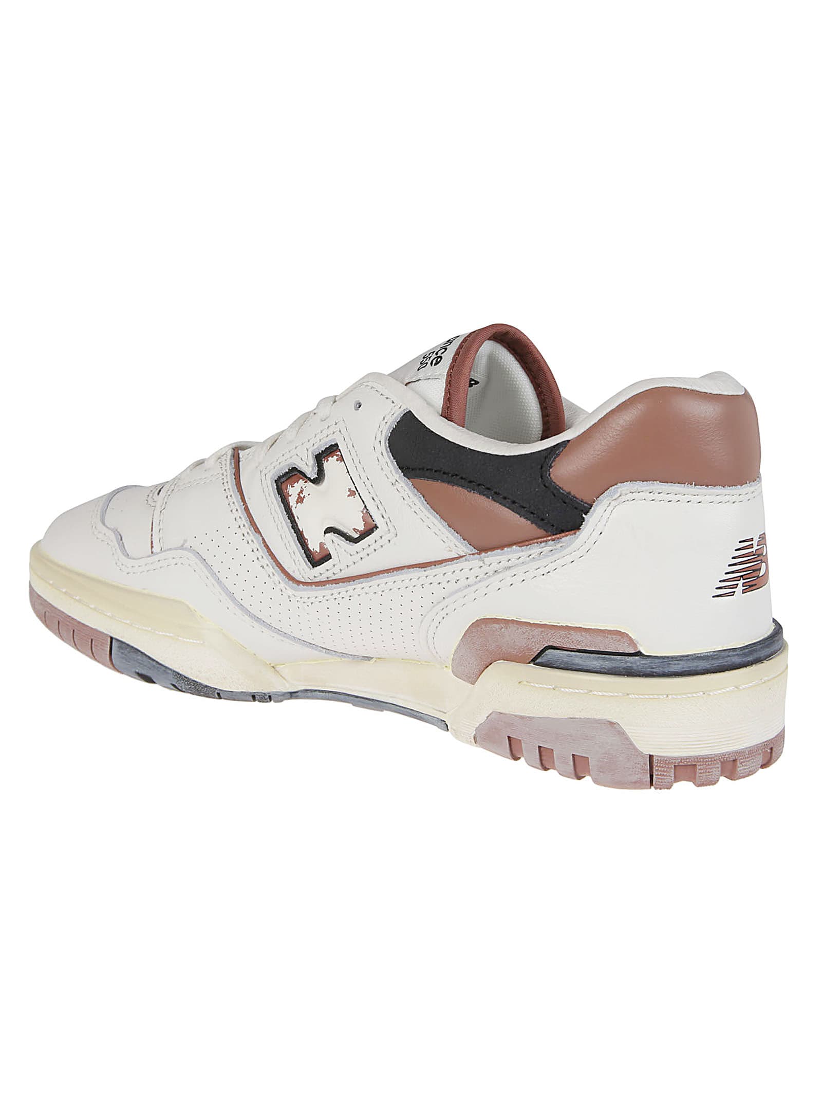 Shop New Balance 550 Sneakers In Off White/brown