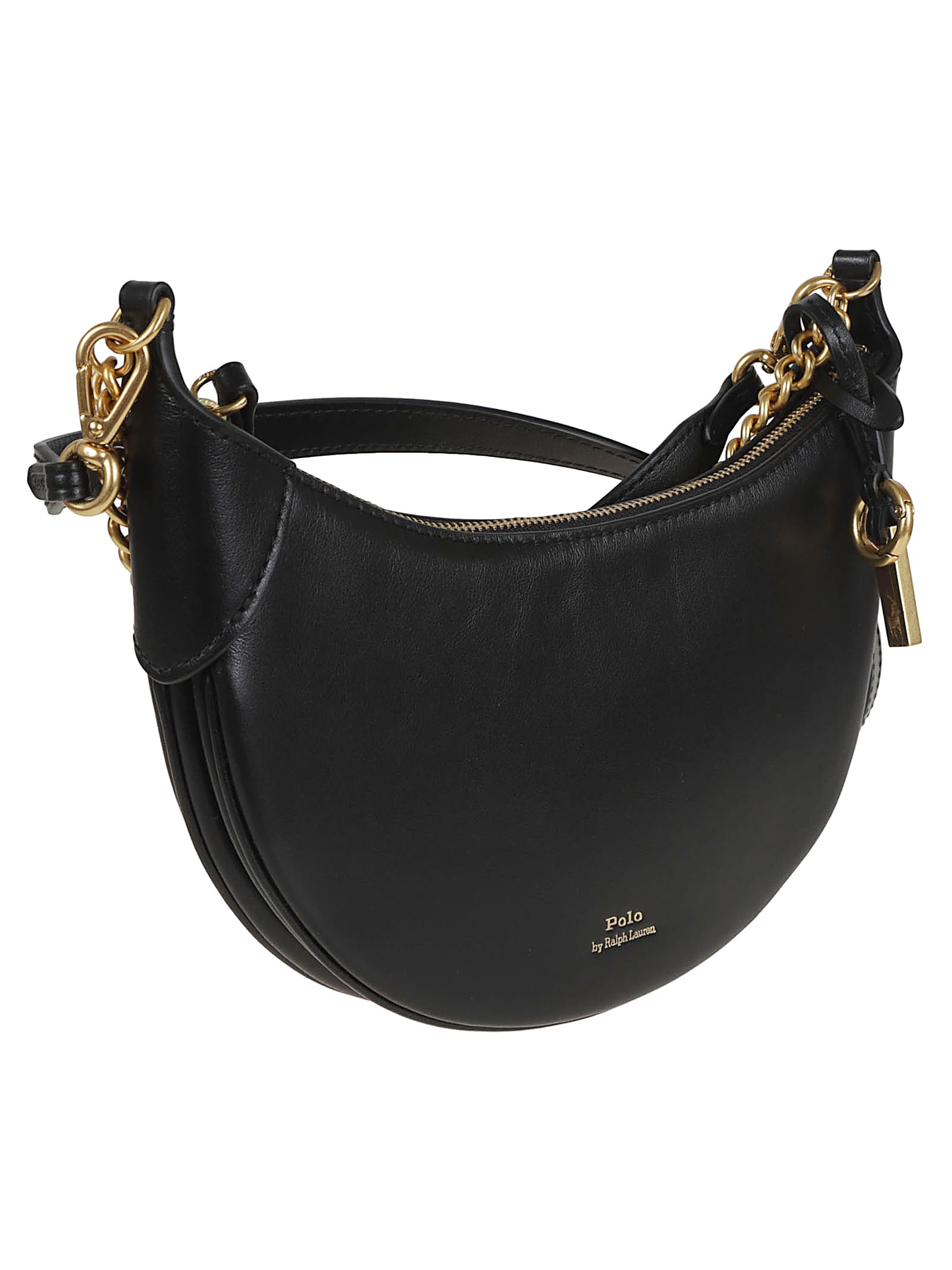 Polo Ralph Lauren Polo Id Small Leather Crossbody Bag In Black