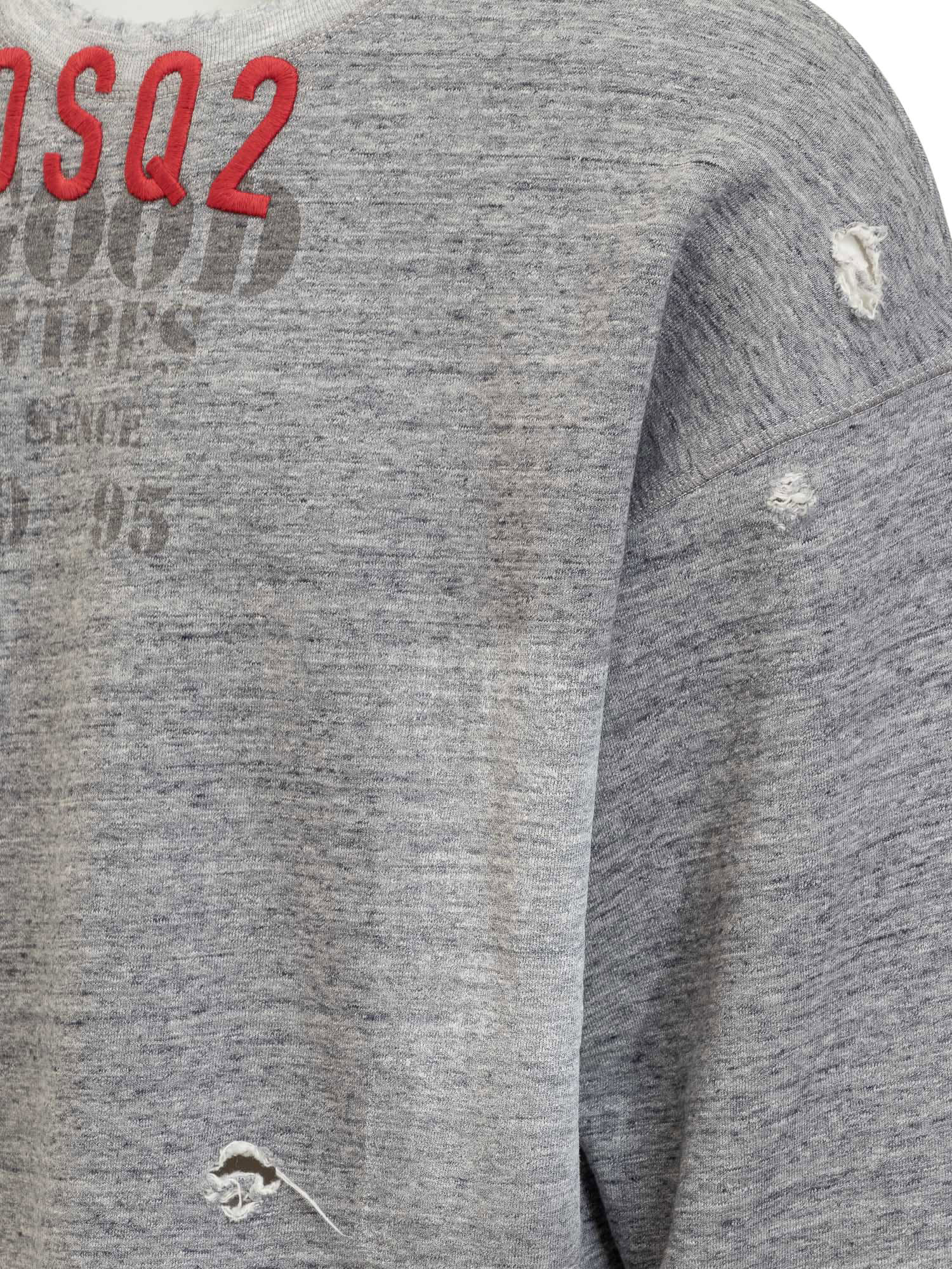 Shop Dsquared2 Sweatshirt With Logo In Grey Melange