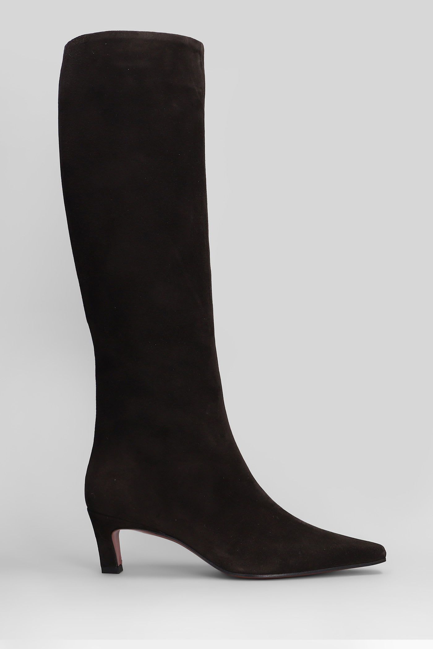 Roberto Festa Fredine High Heels Boots In Dark Brown Suede In Brown