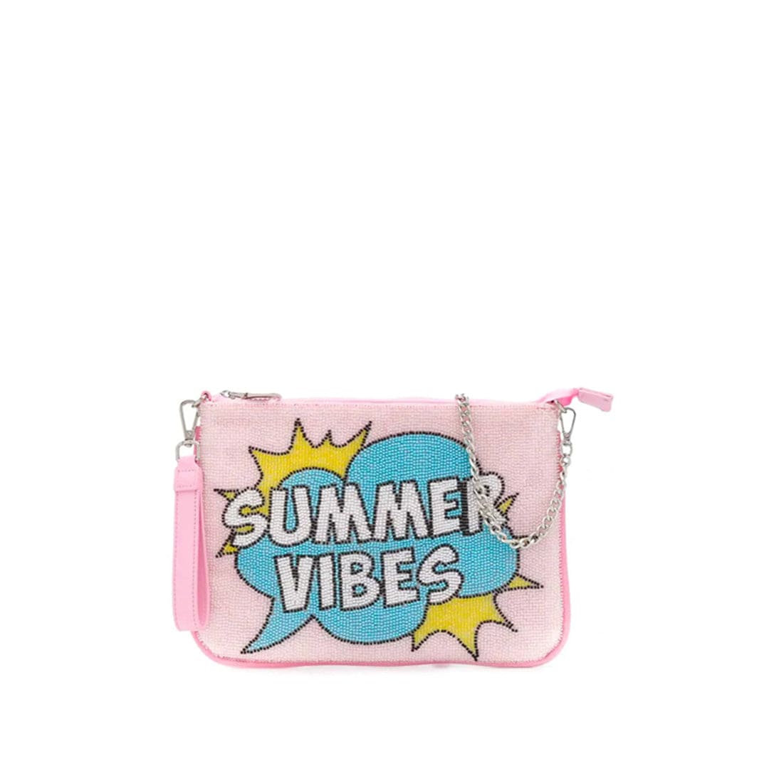 Mc2 Saint Barth Pink Pochette With Beads - Summer Vibes