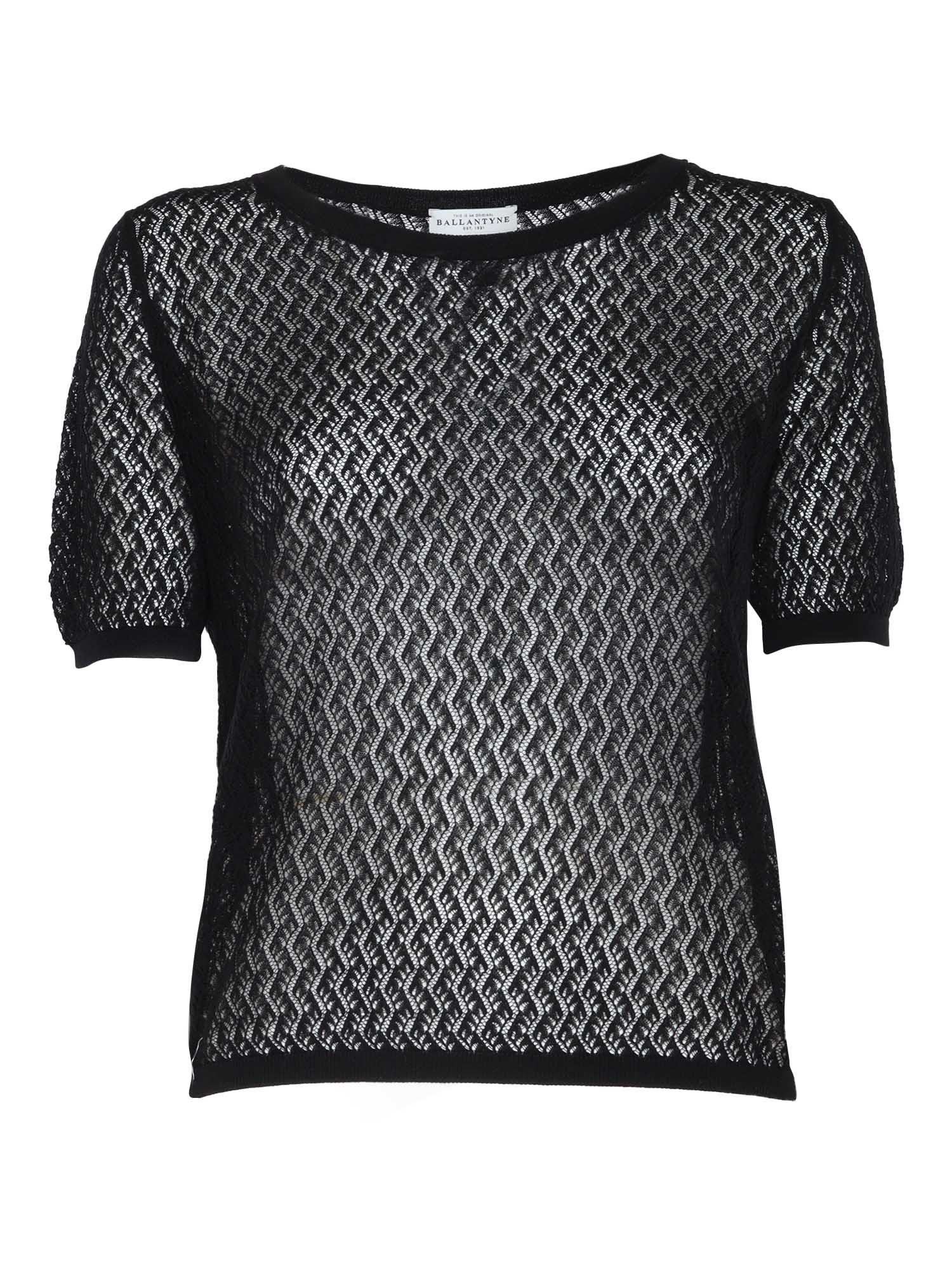 Ballantyne Black Perforated Sweater