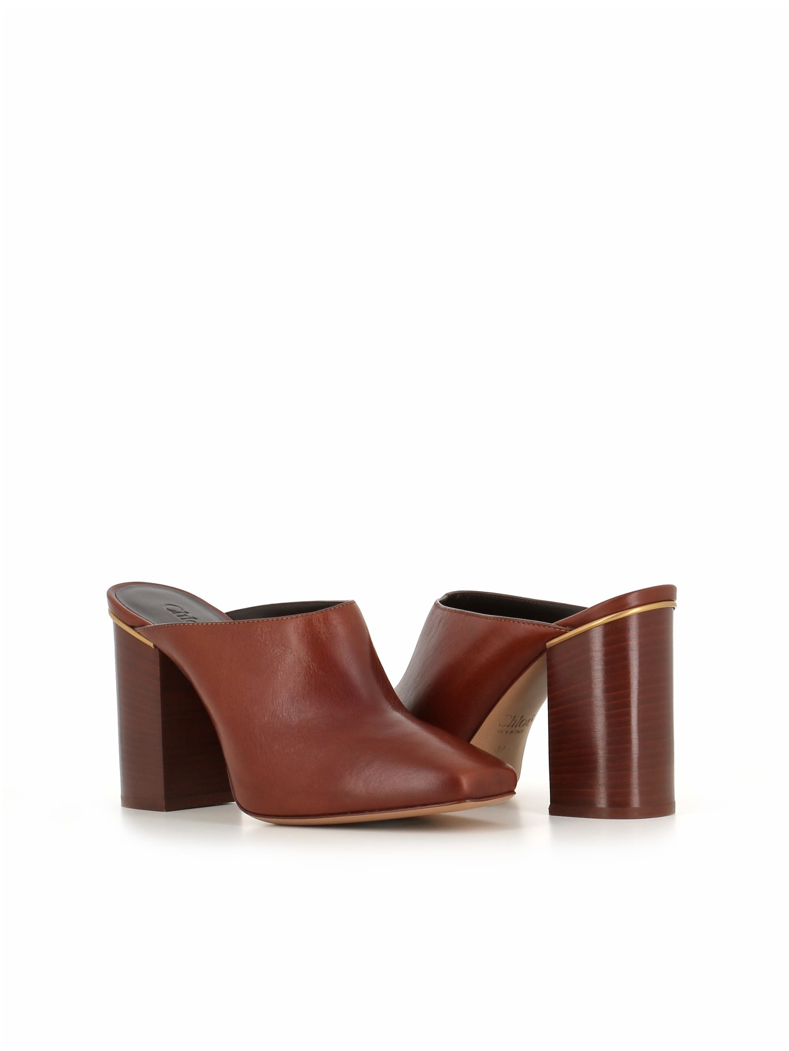 Shop Chloé Sabot Ambre In Brown