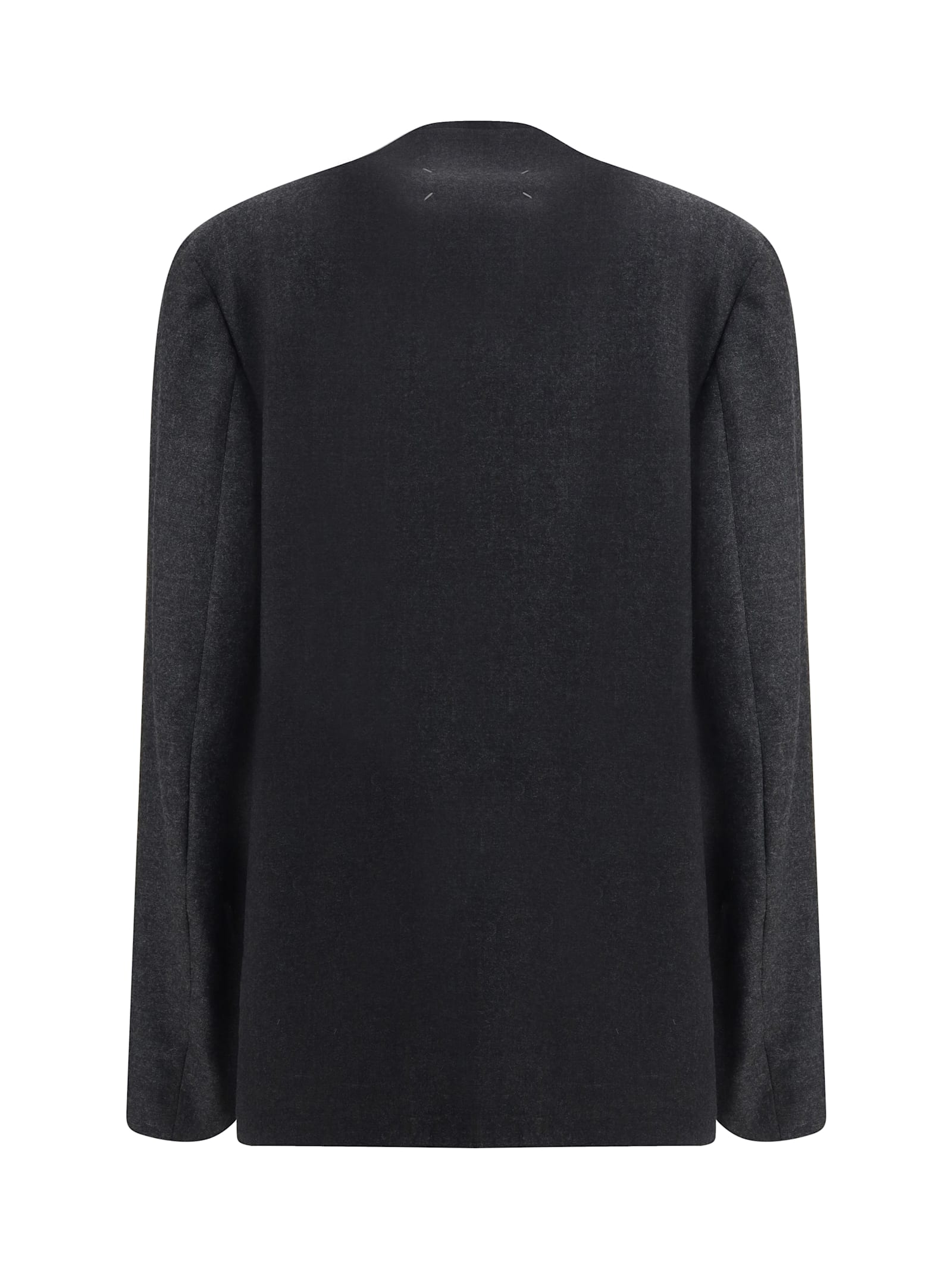Maison Margiela Minimal Virgin Wool Jacket In Black