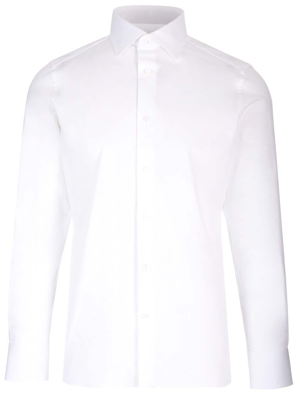 Shop Zegna Long-sleeved Tailored Shirt In White