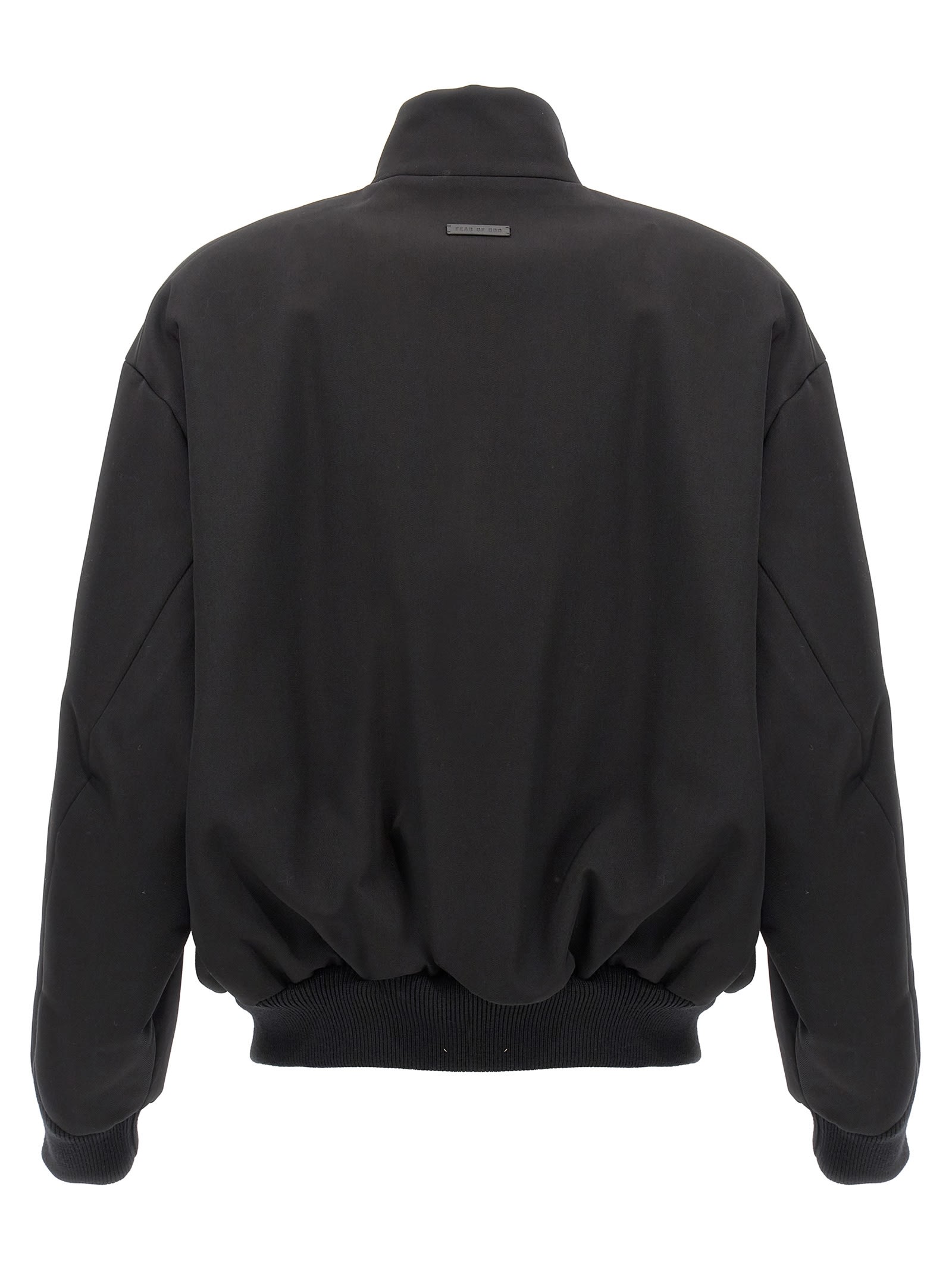 Shop Fear Of God High Neck Bomber Jacket In Black