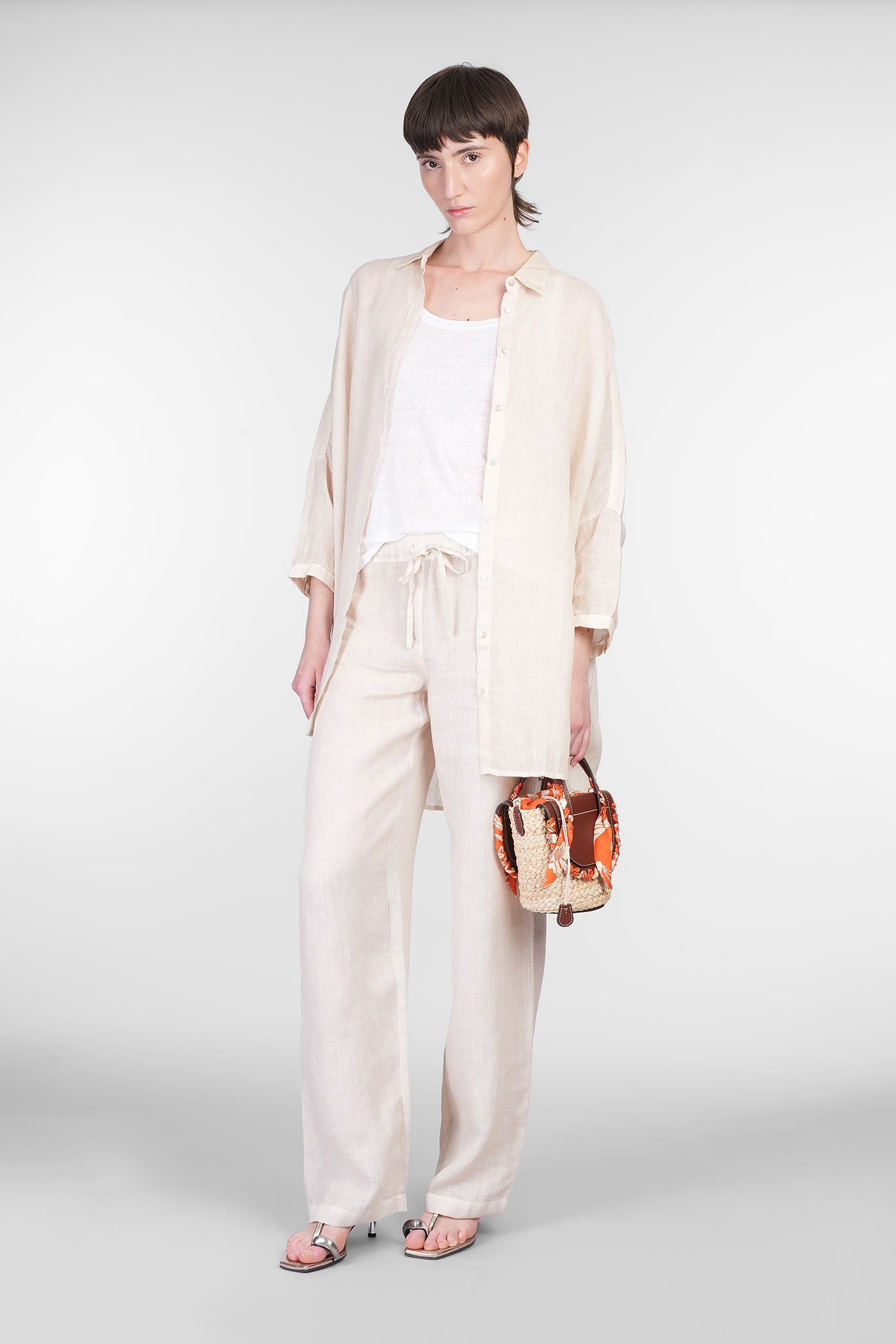 Shop 120% Lino Shirt In Beige Linen