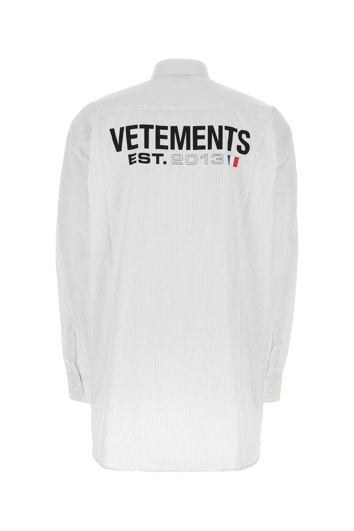 VETEMENTS PRINTED POPLIN OVERSIZE SHIRT 