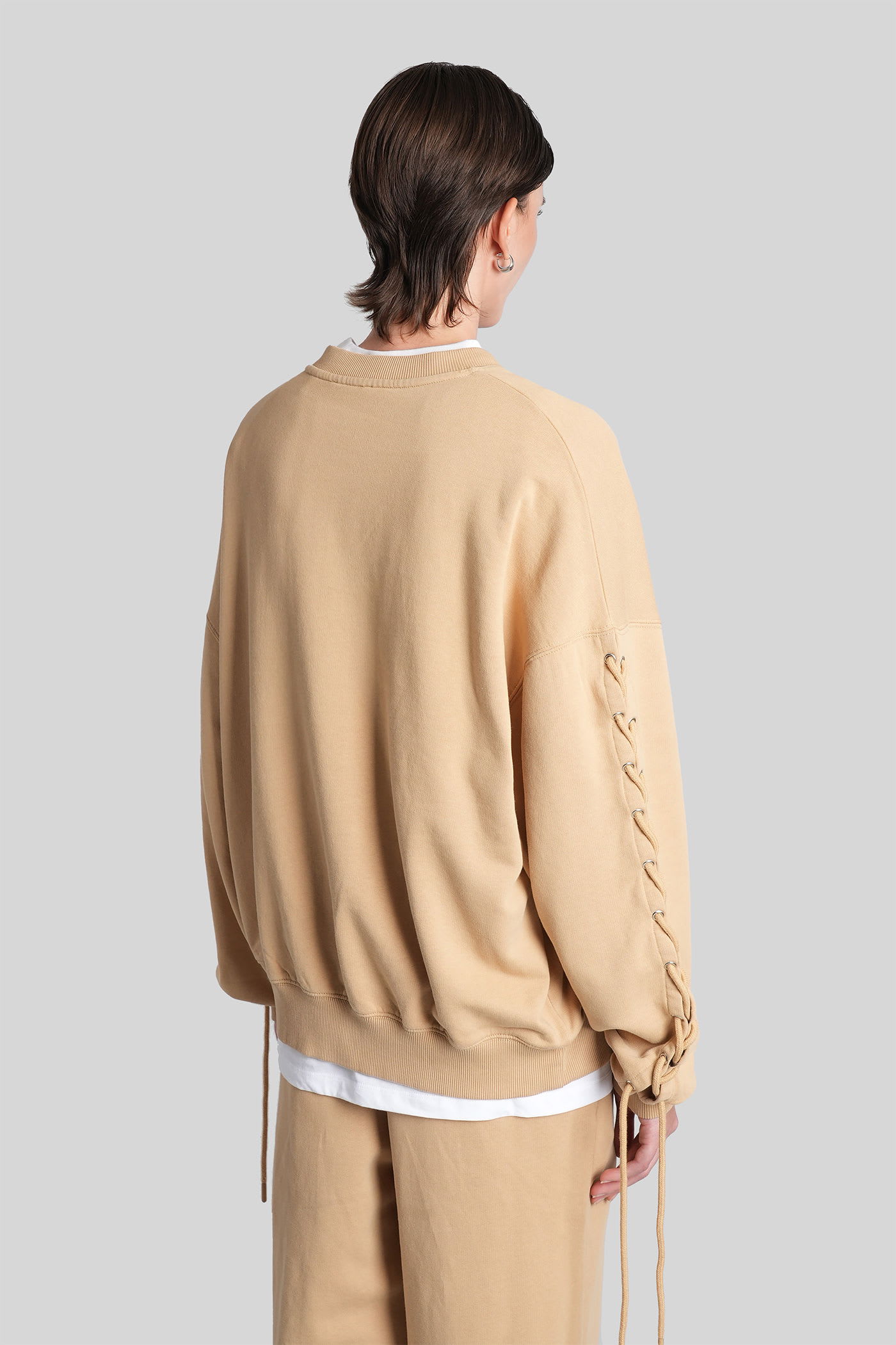 Rotate Birger Christensen Sweatshirt In Camel Cotton In Brown