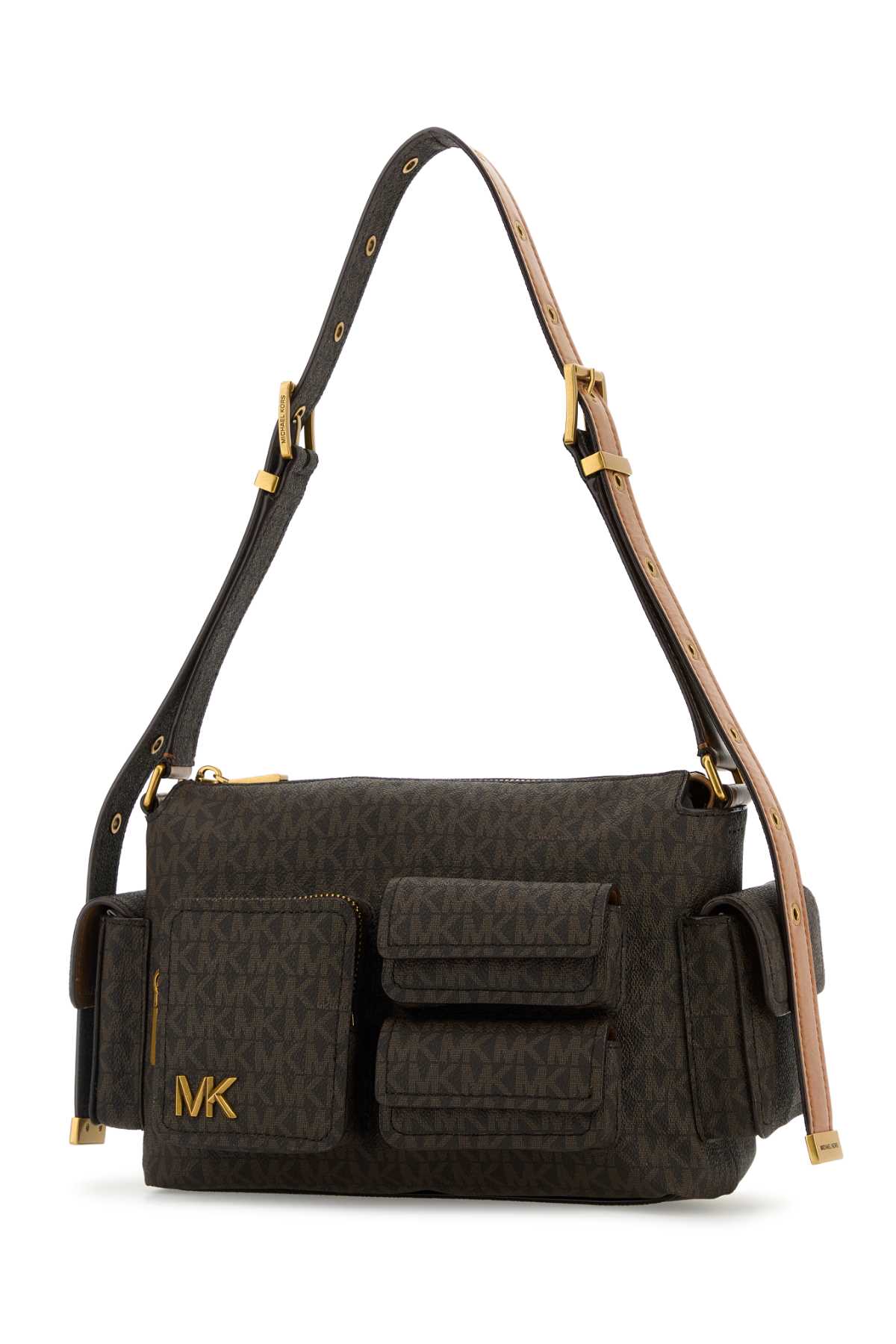 Michael Kors Printed Canvas Dakota Crossbody Bag In Brown