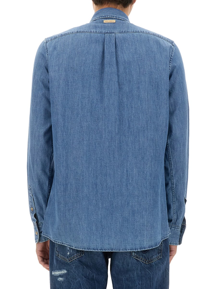 Shop Dolce & Gabbana Cotton Shirt In Denim