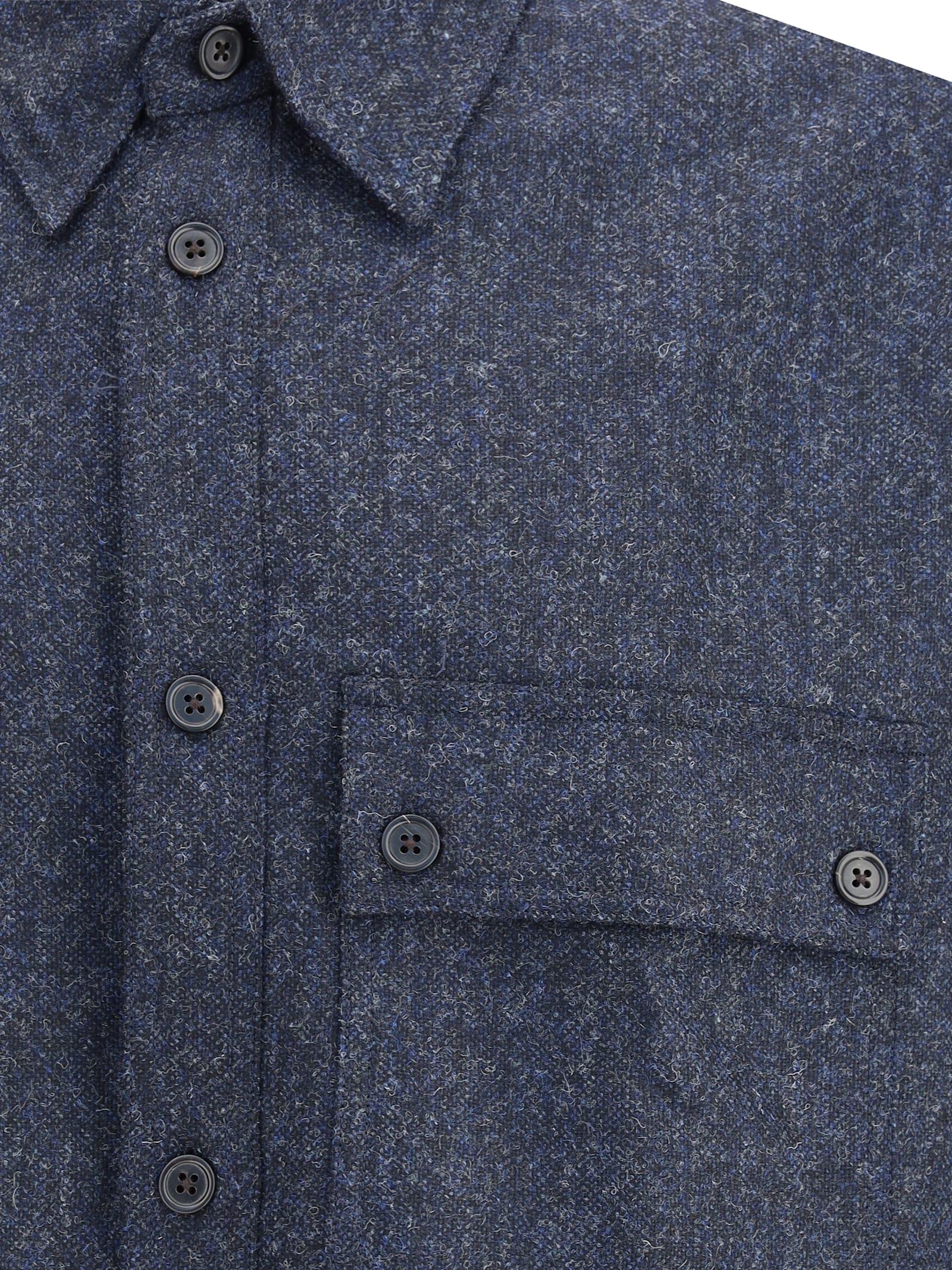 Thom Browne Wool Oversized Shirt In Blue