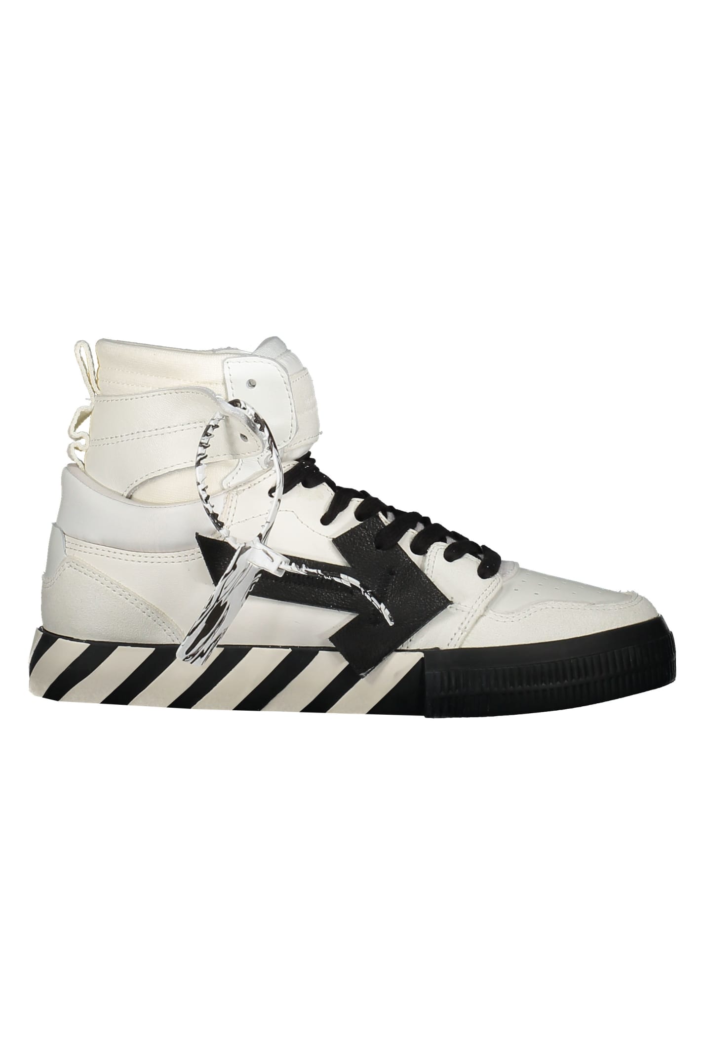 Shop Off-White Vulcanized High-Top Leather Sneakers