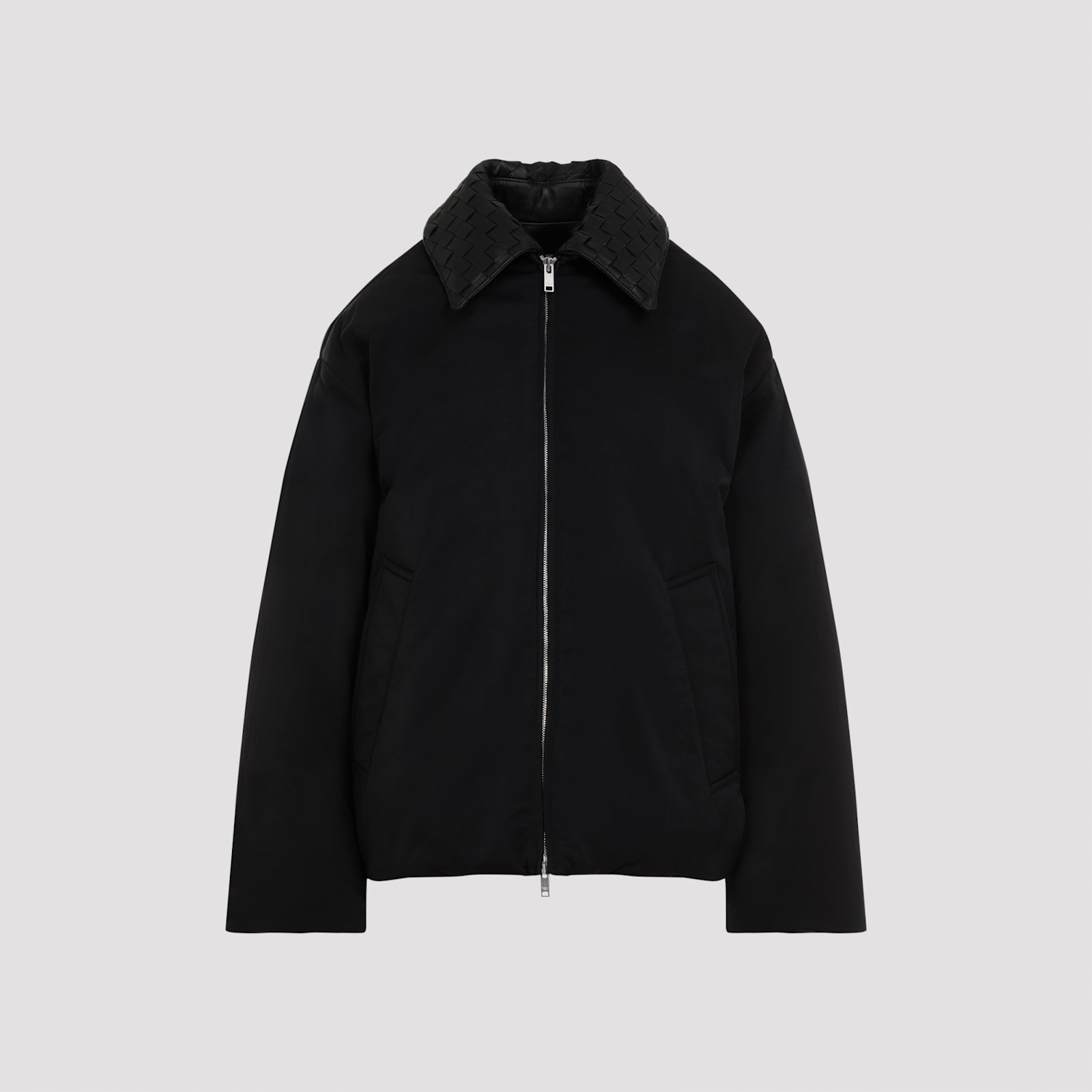 Shop Bottega Veneta Tech Nylon Puffer Jacket In Black