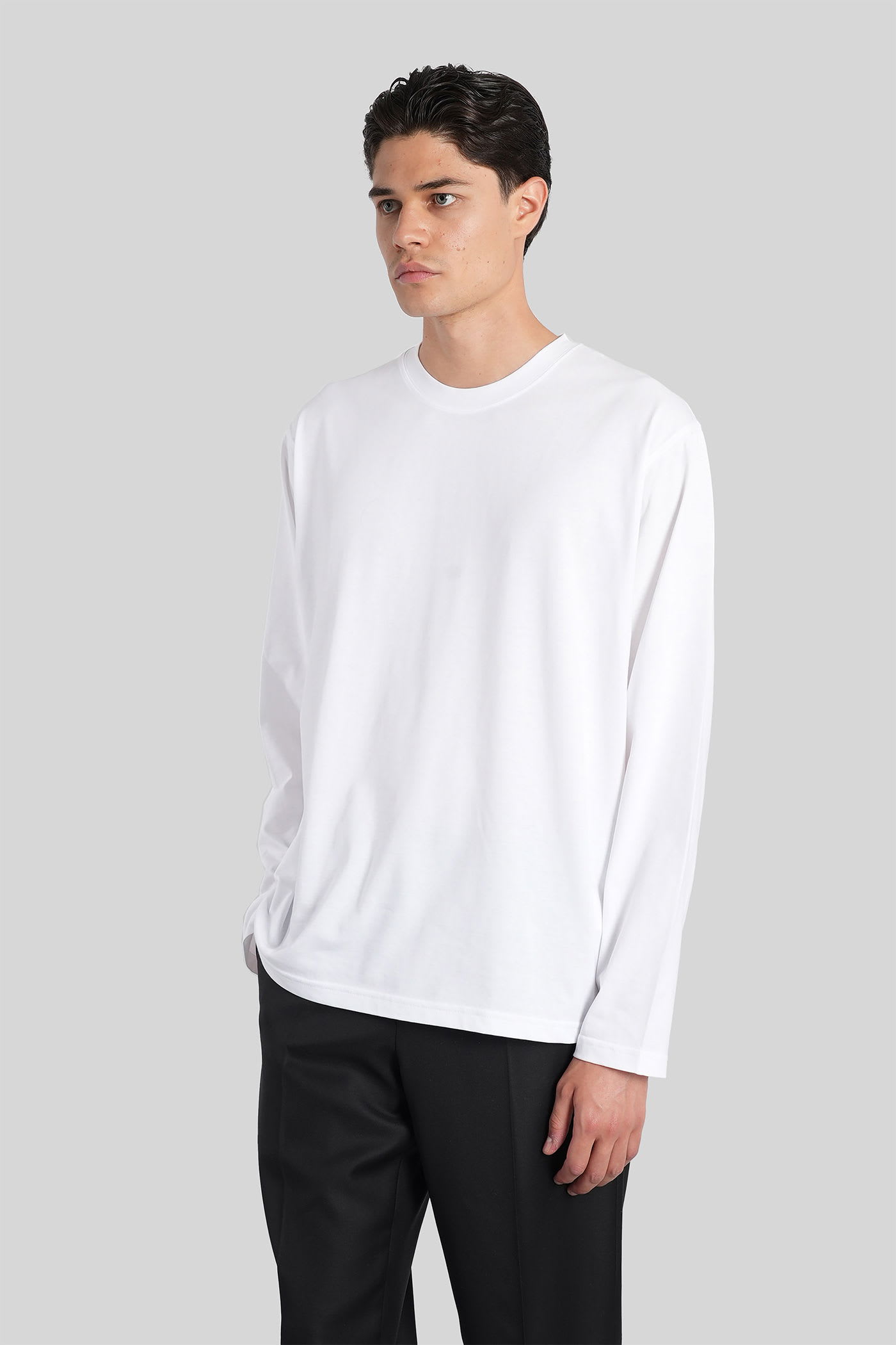 Lardini Long-sleeve Cotton T-shirt In White